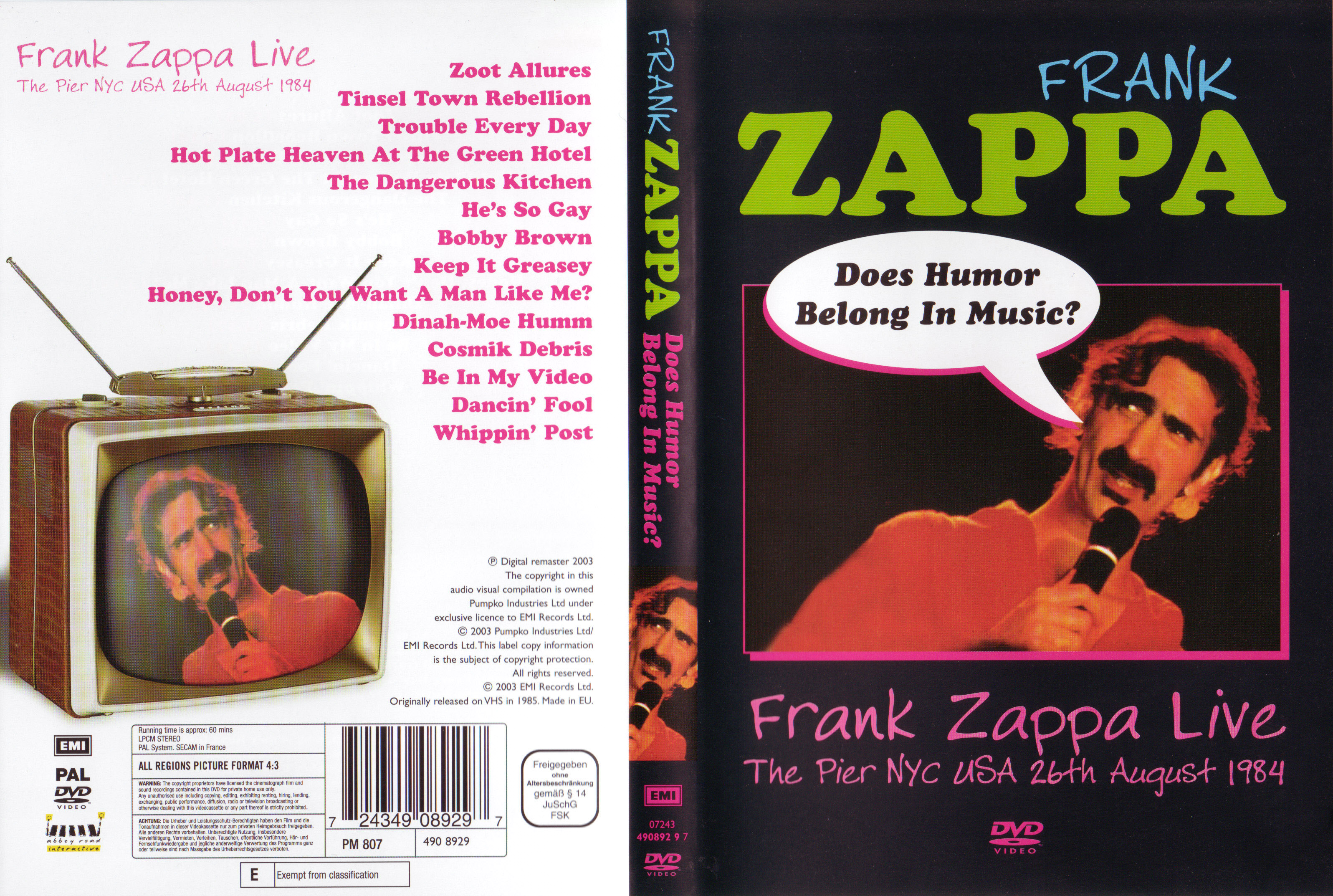 Jaquette DVD Frank Zappa Does Humor Belong In Music