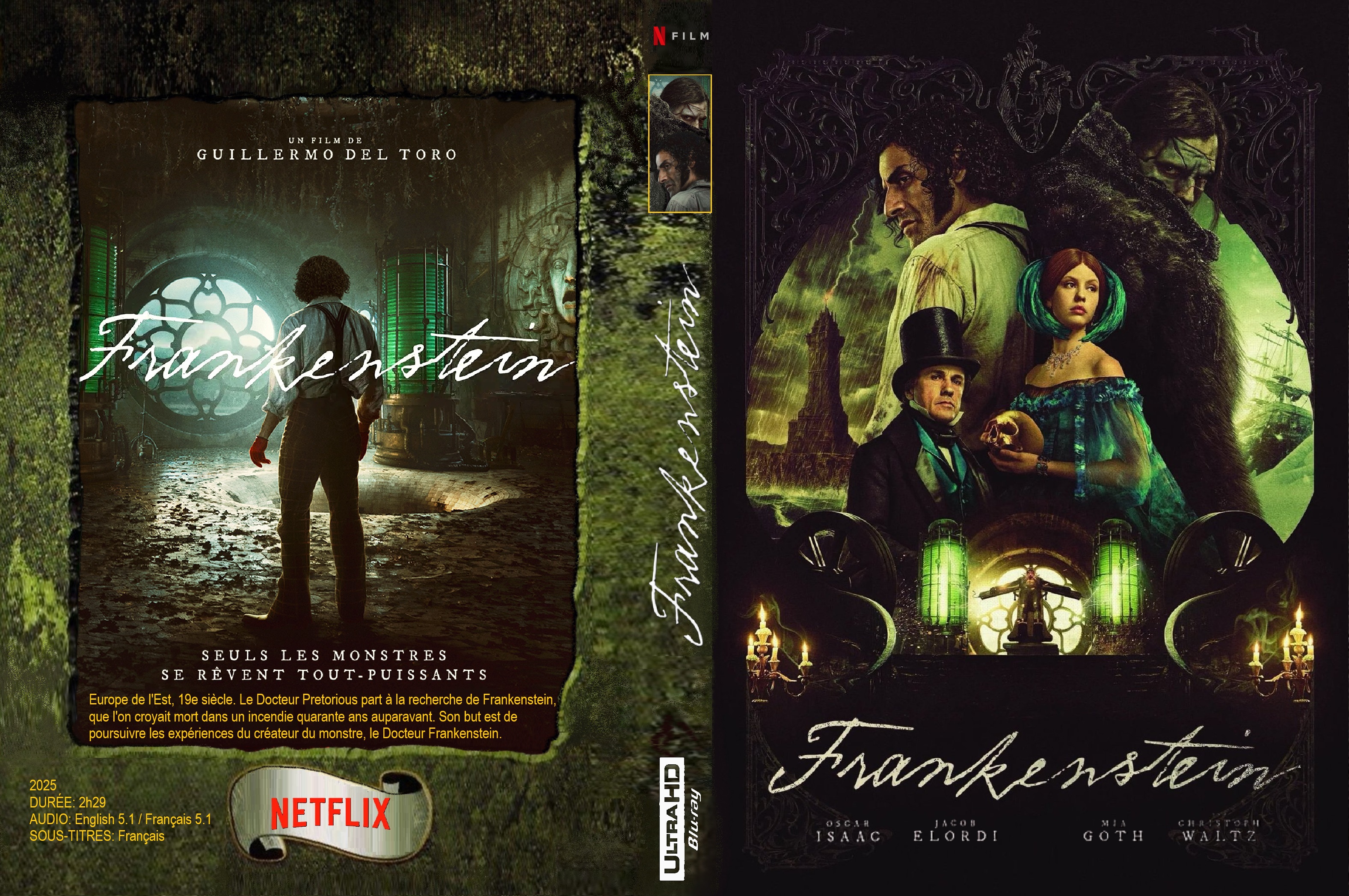 Jaquette DVD Frankenstein 2025 custom