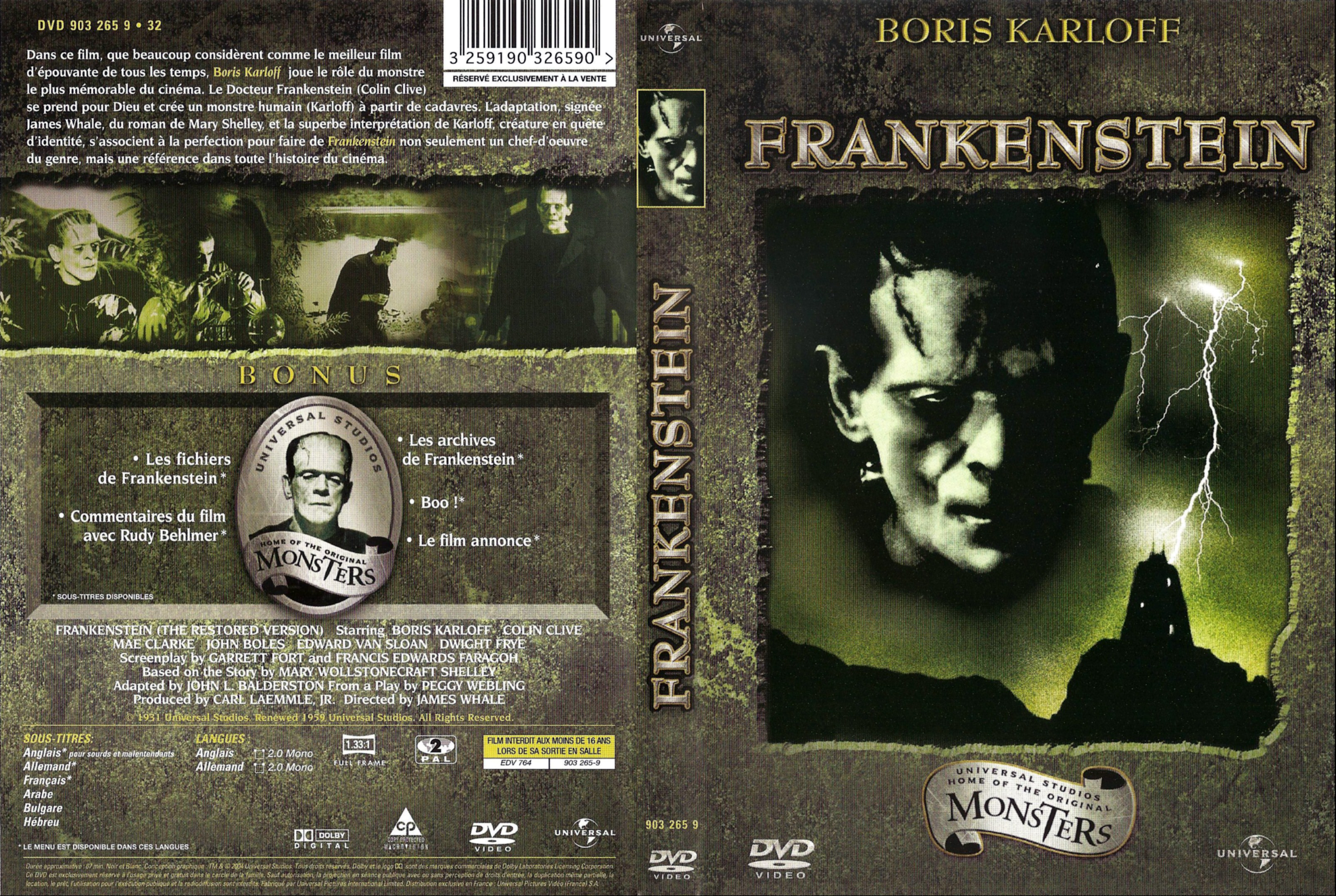 Jaquette DVD Frankenstein (1931) v3