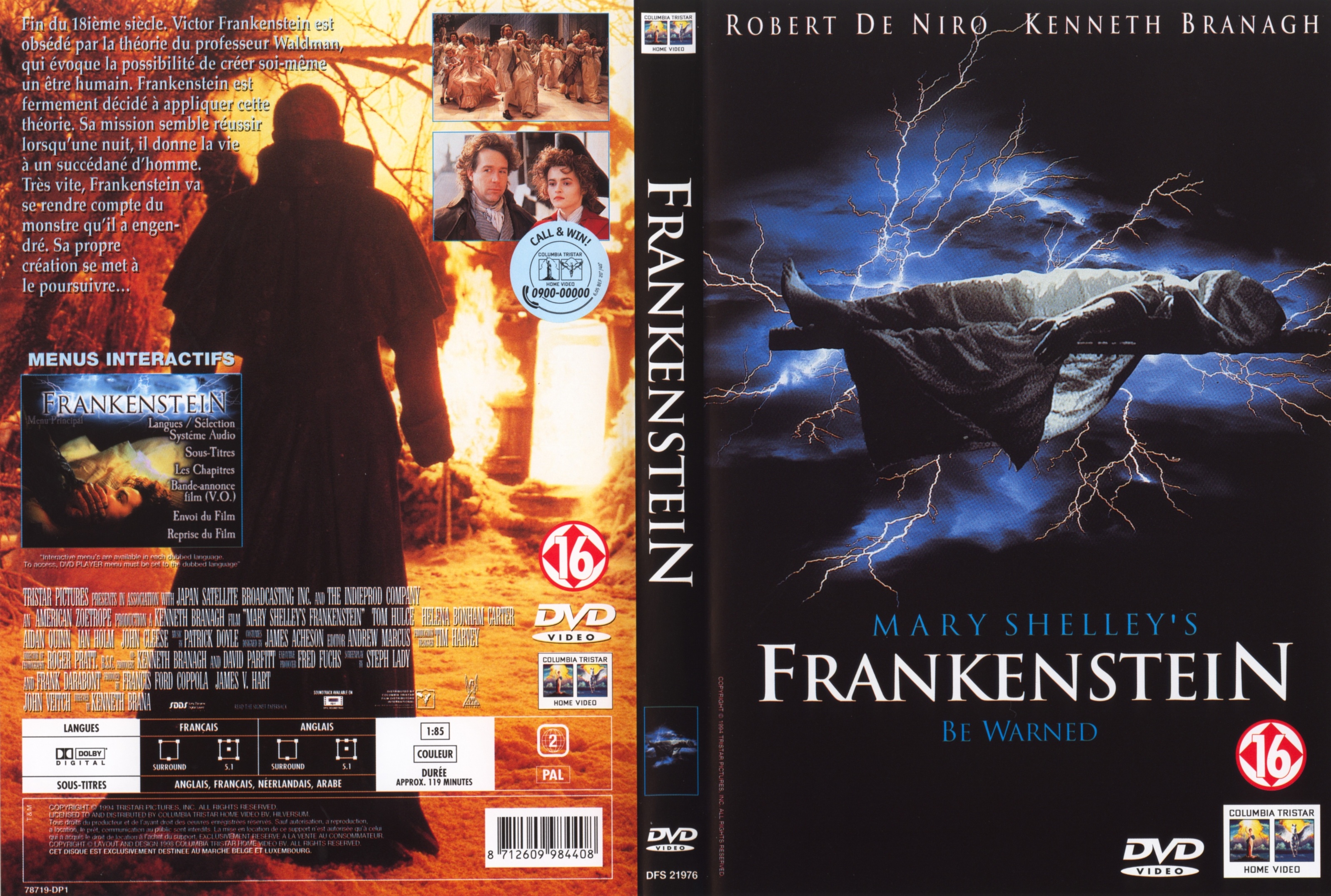 Jaquette DVD Frankenstein (Robert De Niro)