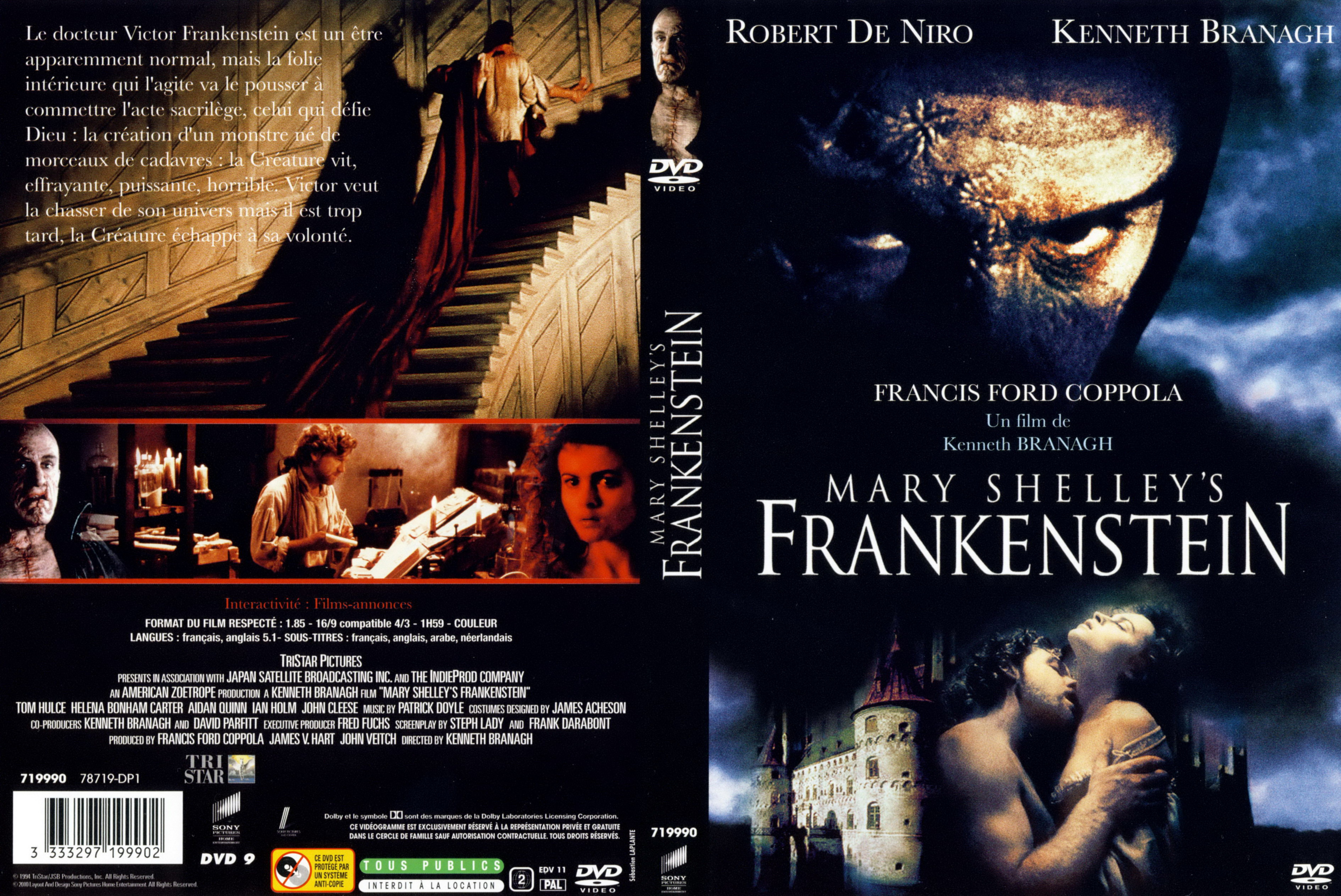 Jaquette DVD Frankenstein (Robert De Niro) v3