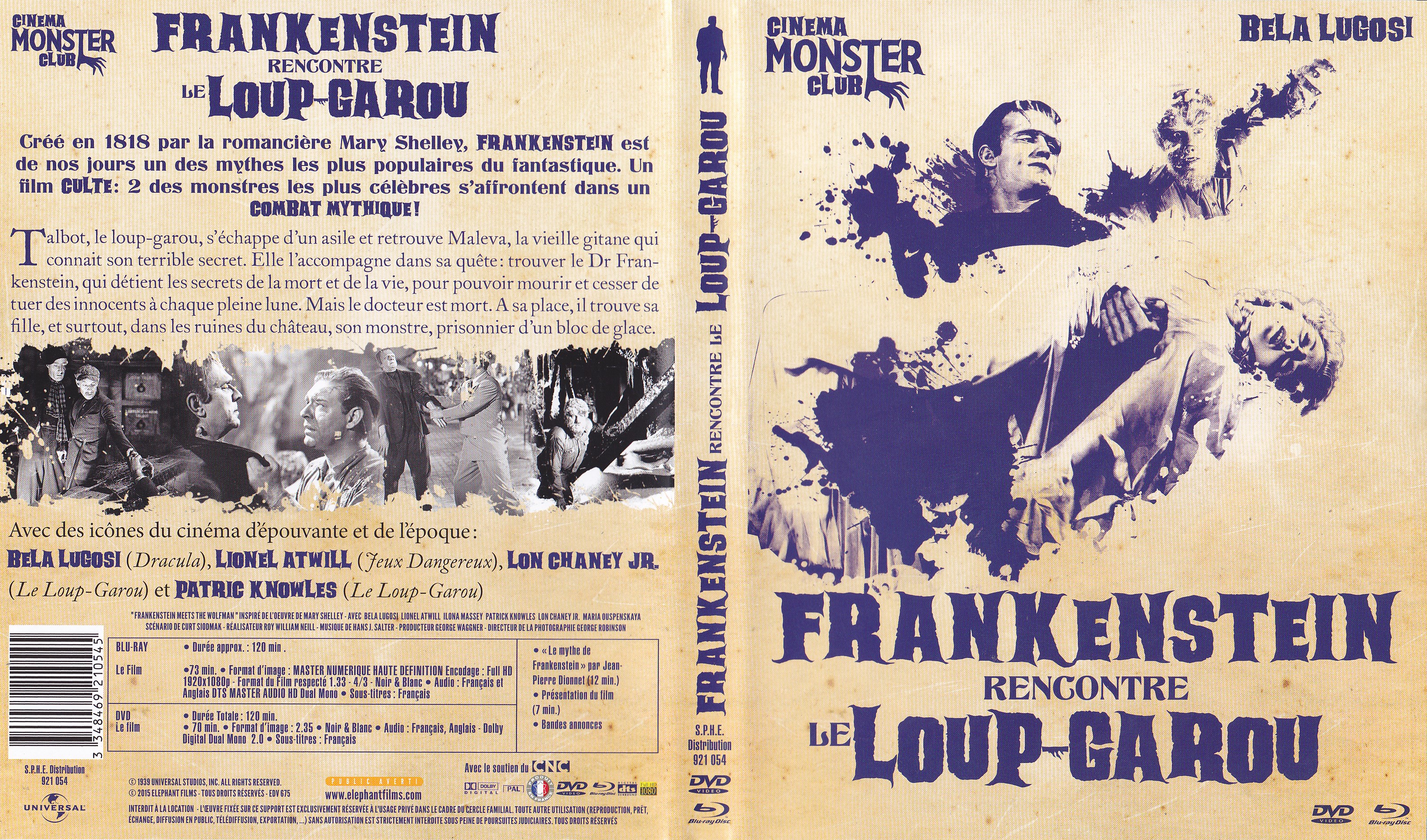 Jaquette DVD Frankenstein rencontre le Loup-garou (BLU-RAY)
