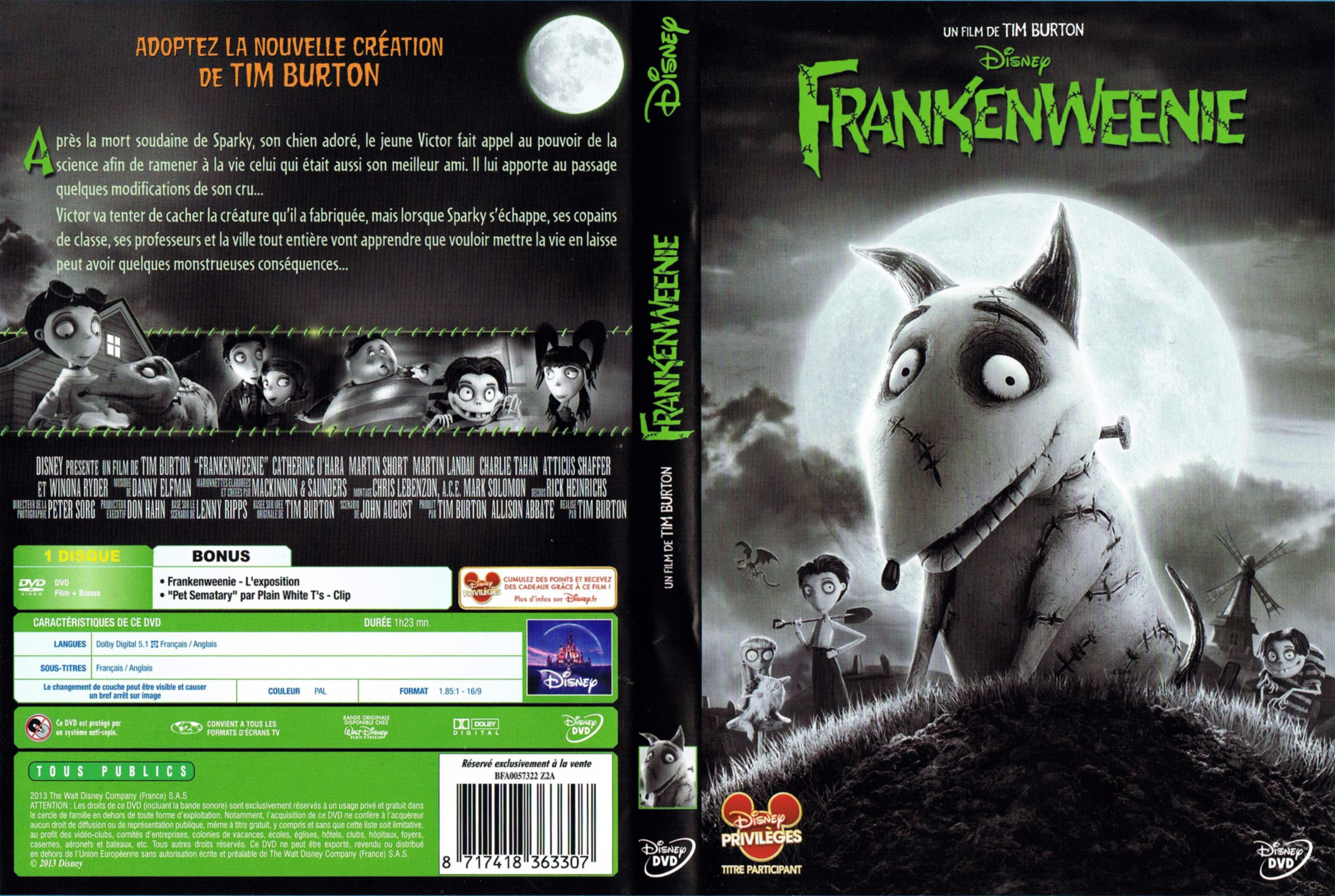 Jaquette DVD Frankenweenie