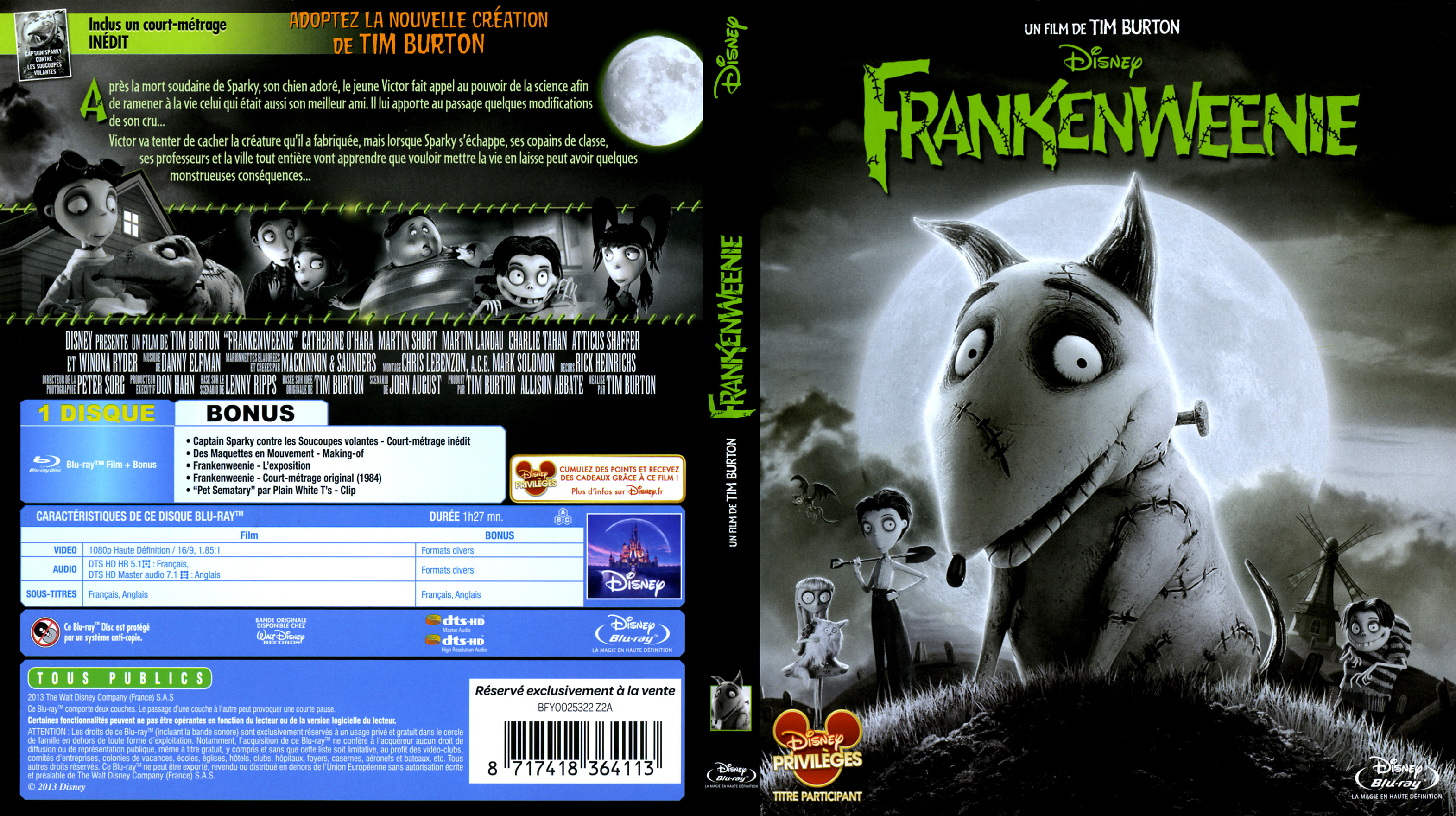 Jaquette DVD Frankenweenie (BLU-RAY)