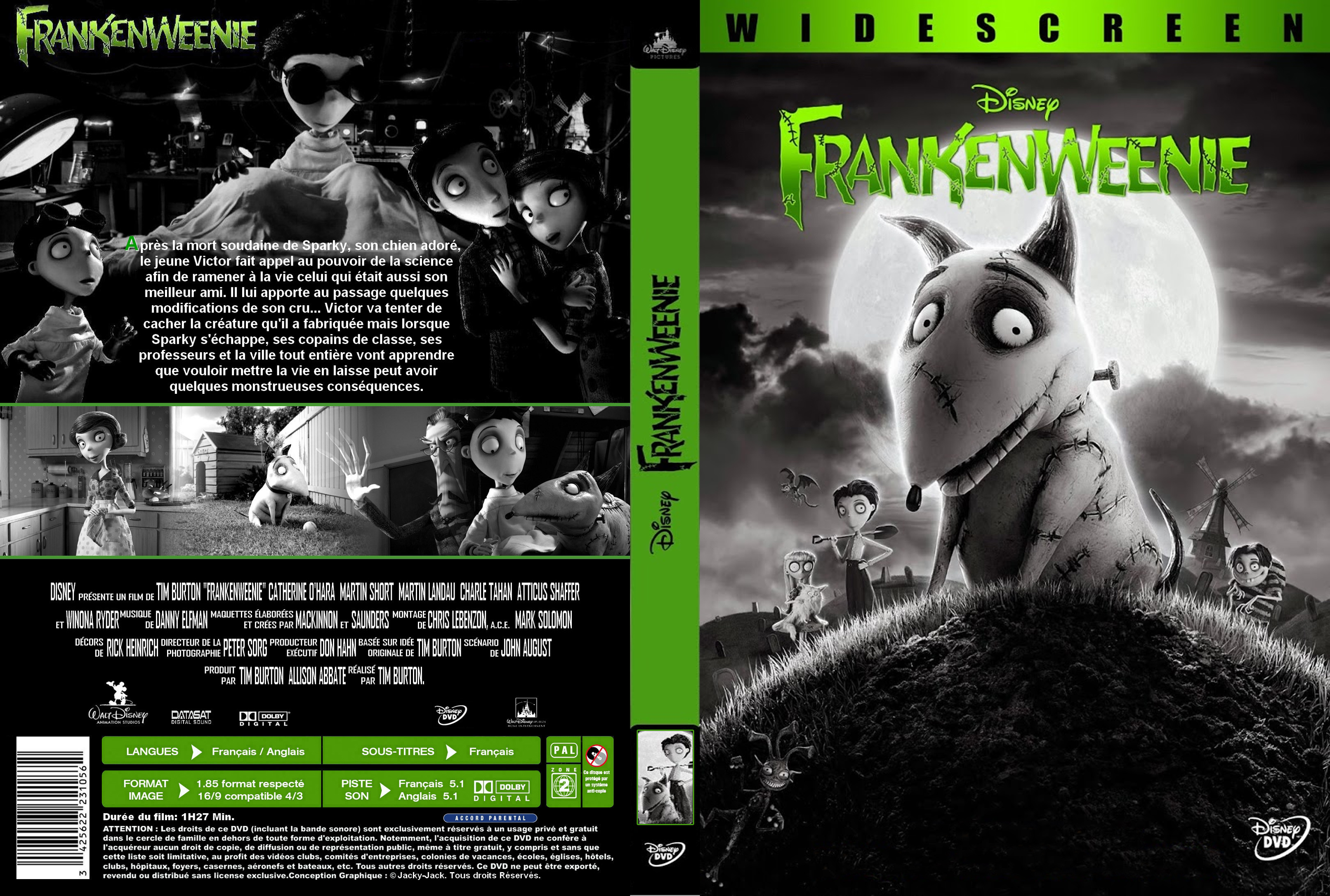 Jaquette DVD Frankenweenie custom v3