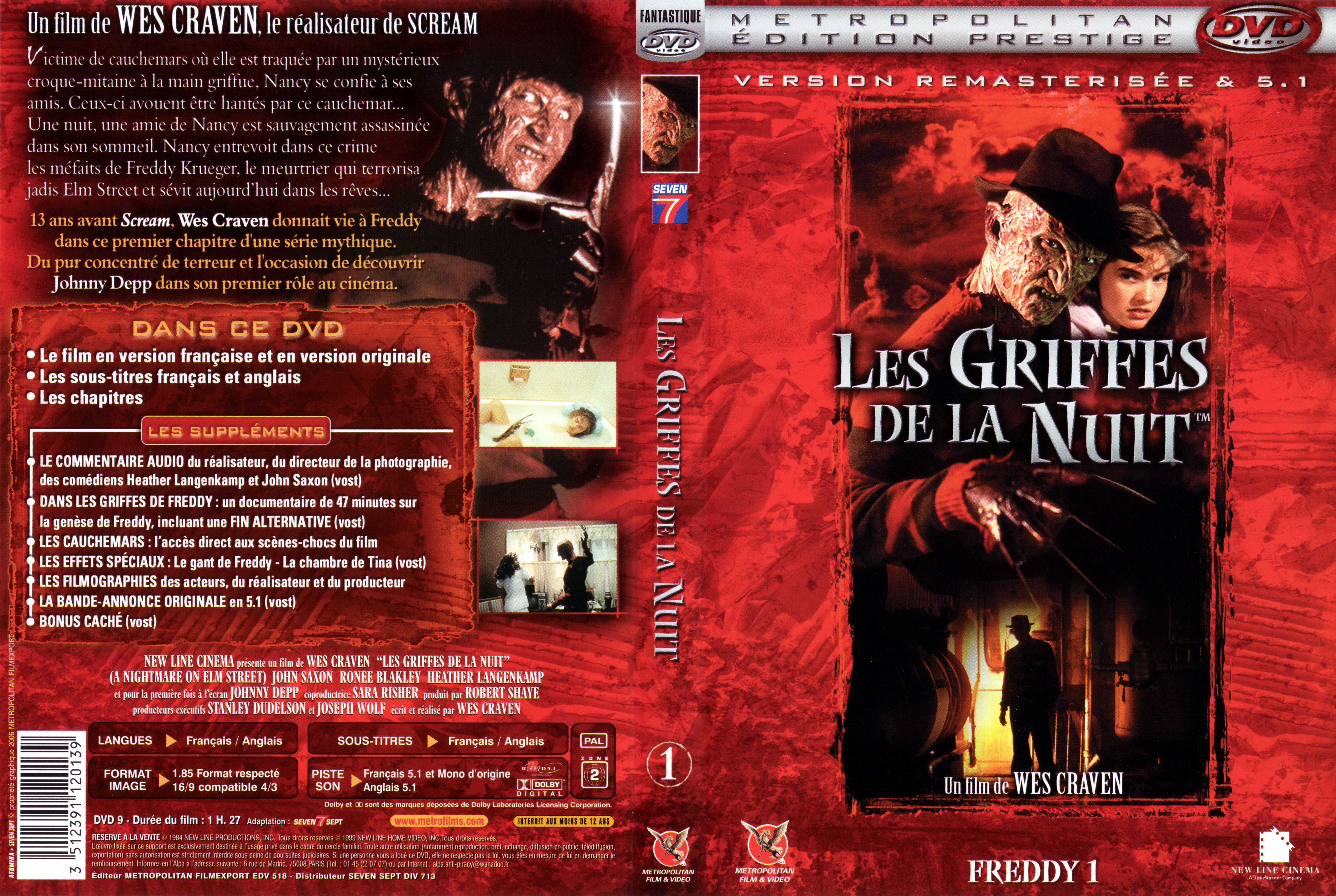 Jaquette DVD Freddy 1 les griffes de la nuit