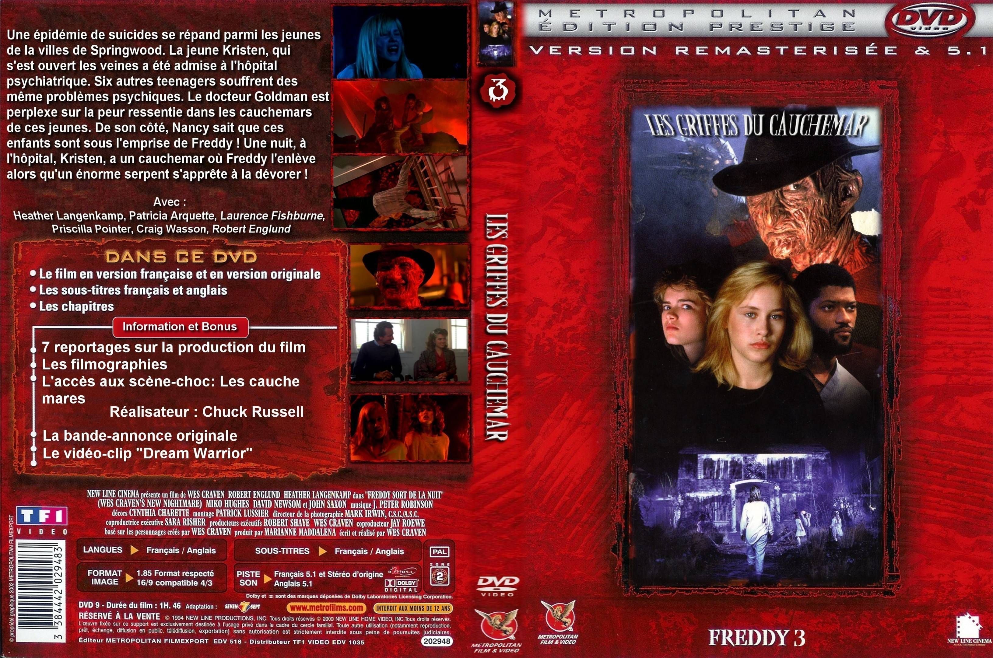 Jaquette DVD Freddy 3 Les griffes du cauchemar