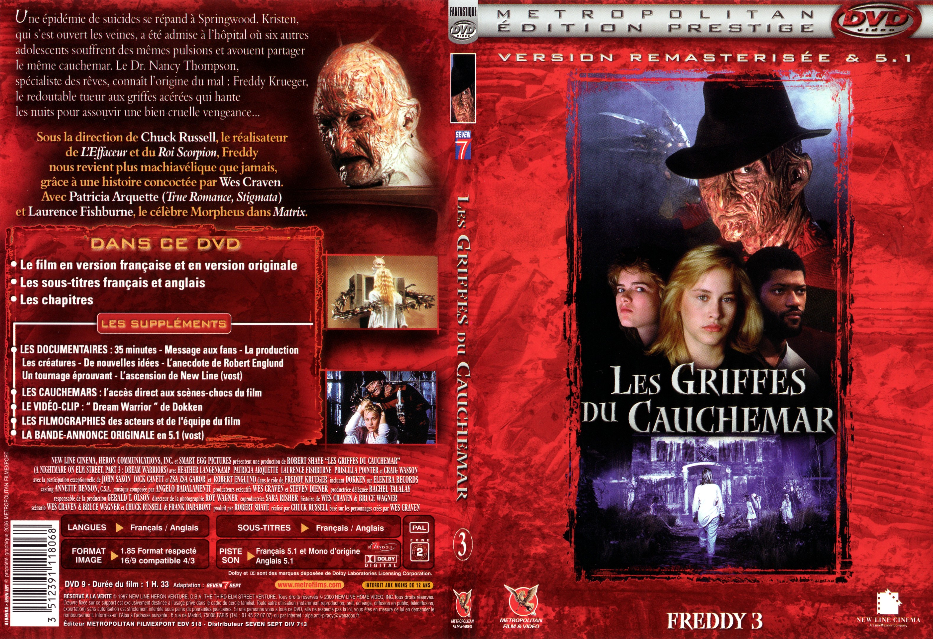 Jaquette DVD Freddy 3 Les griffes du cauchemar - SLIM
