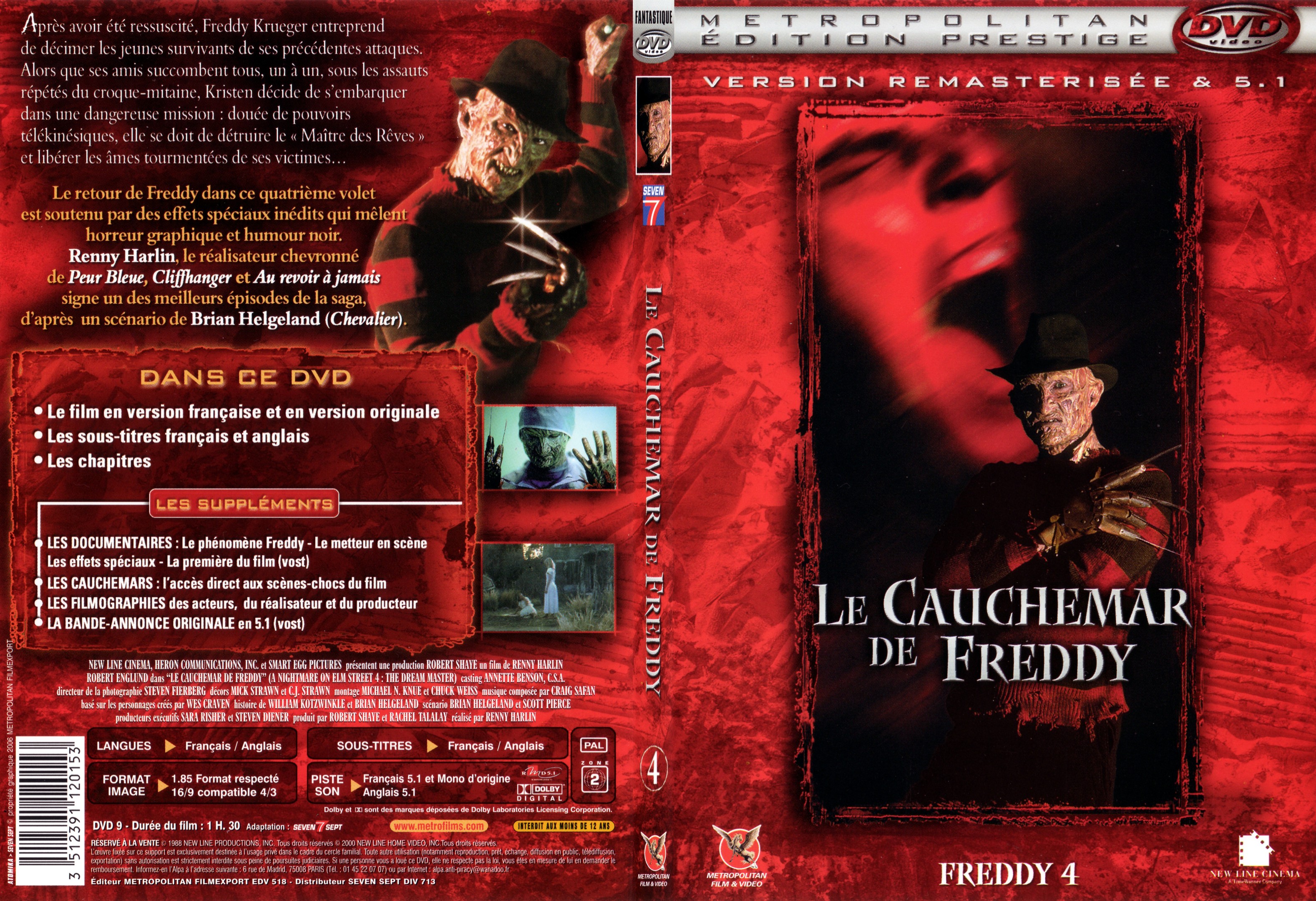 Jaquette DVD Freddy 4 Le cauchemar de Freddy - SLIM