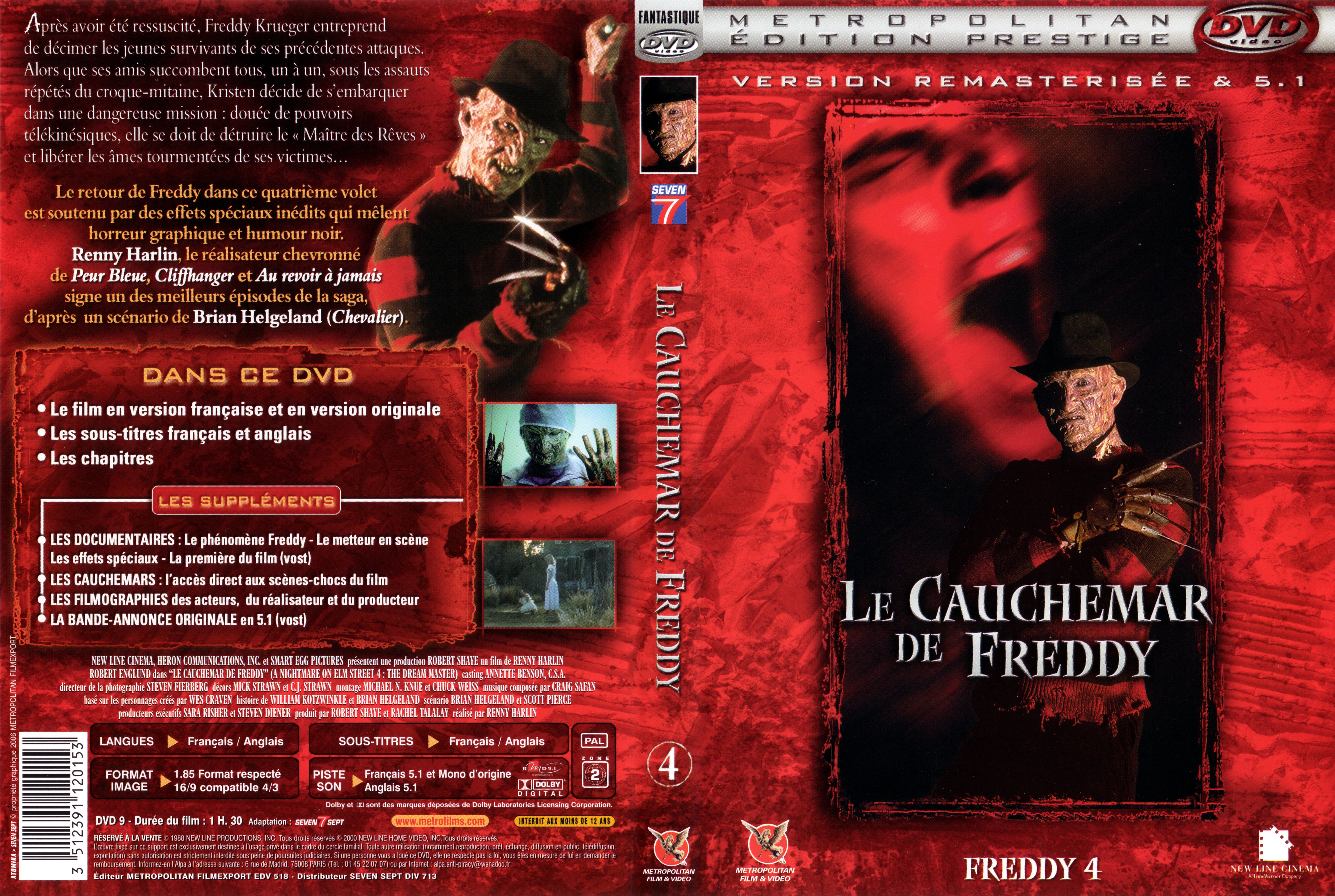 Jaquette DVD Freddy 4 Le cauchemar de Freddy v2