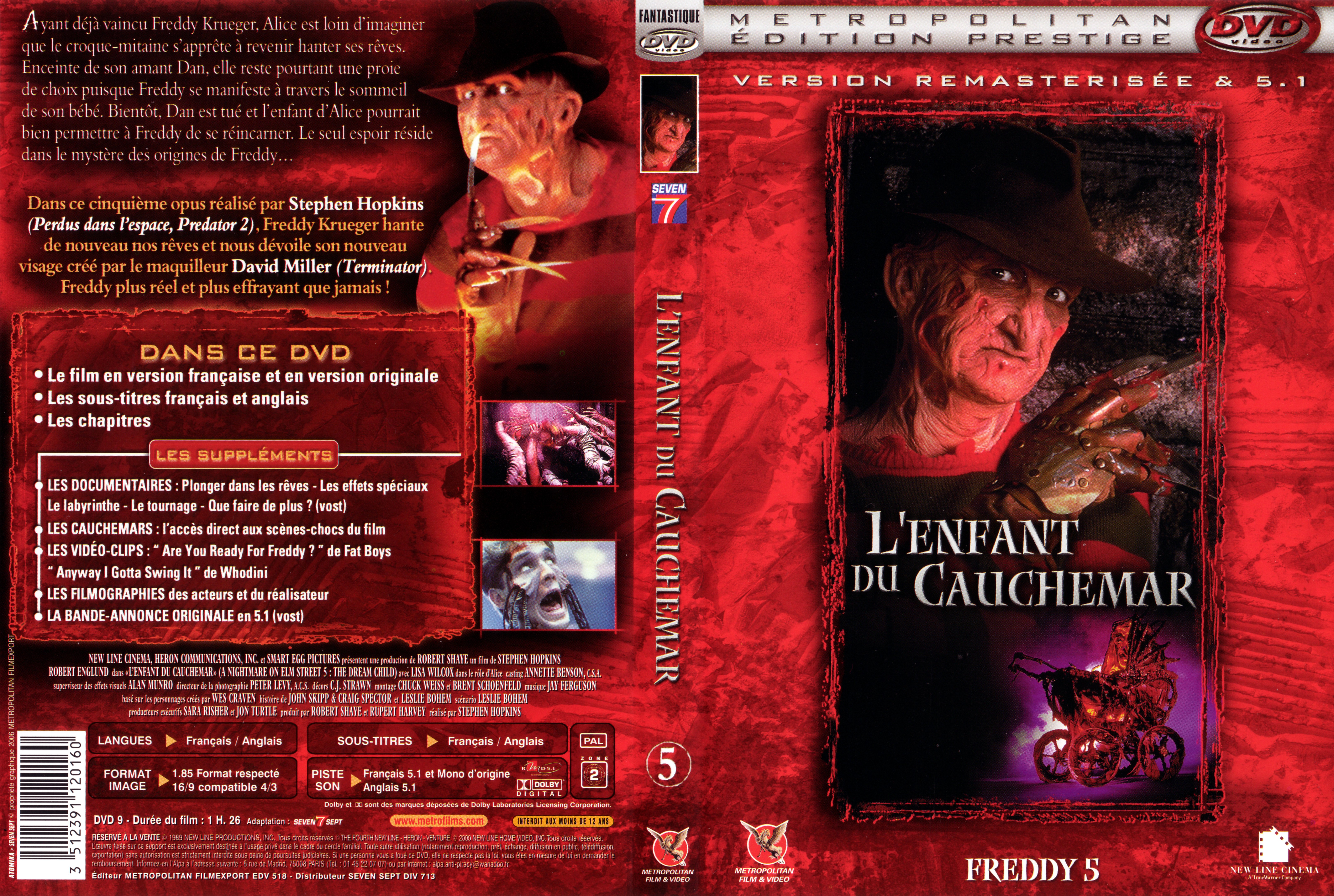 Jaquette DVD Freddy 5 L