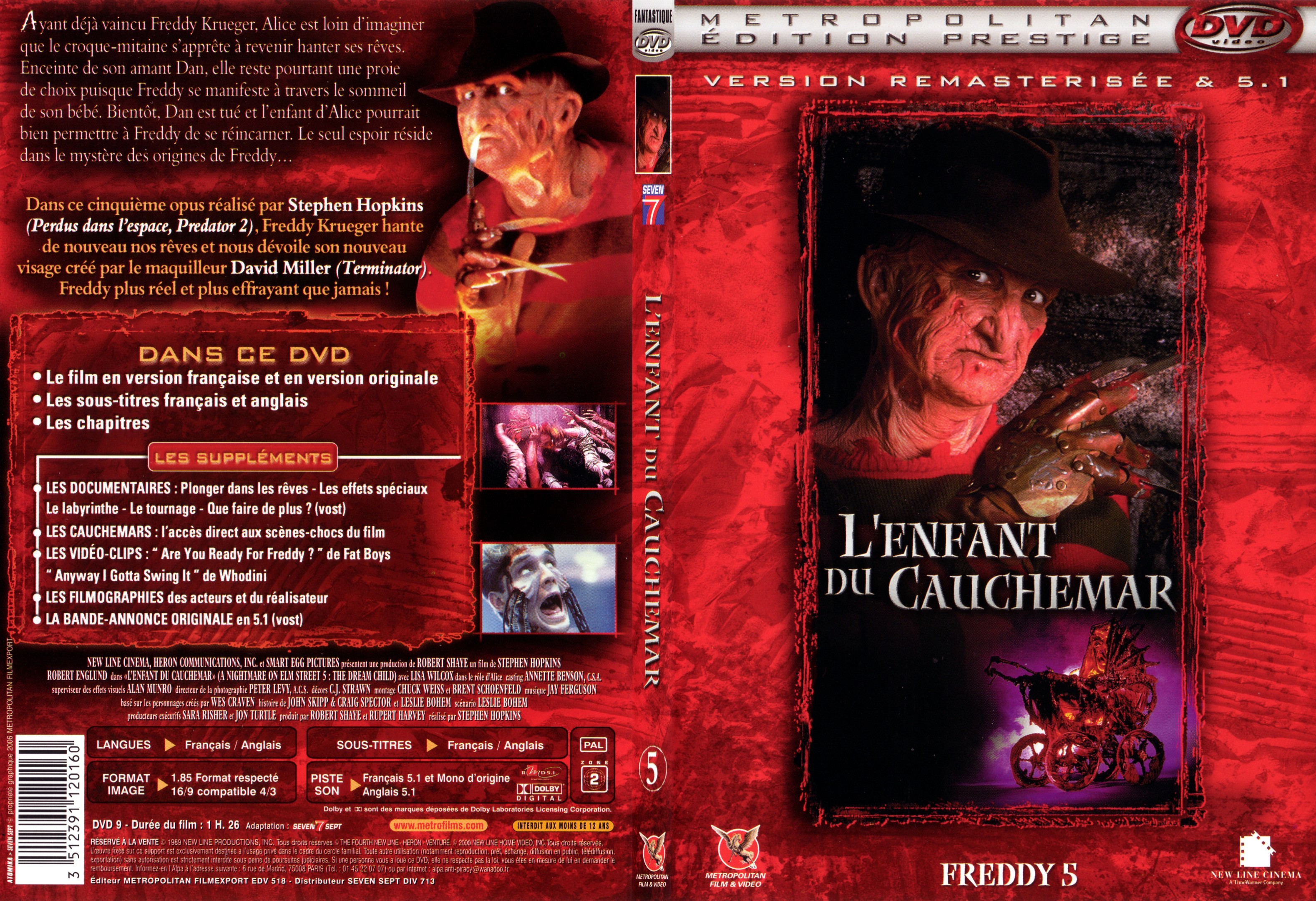 Jaquette DVD Freddy 5 L