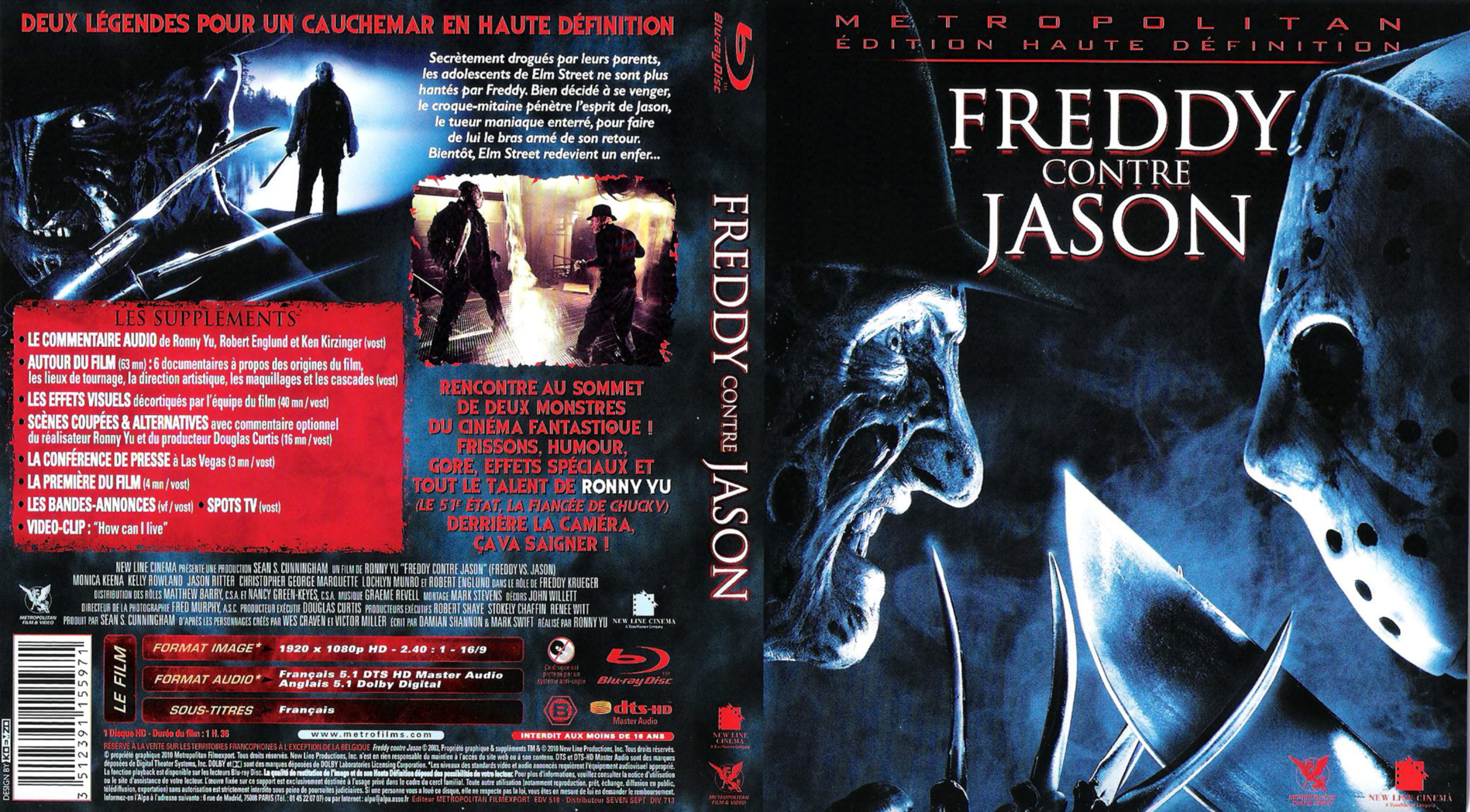Jaquette DVD Freddy contre Jason (BLU-RAY)
