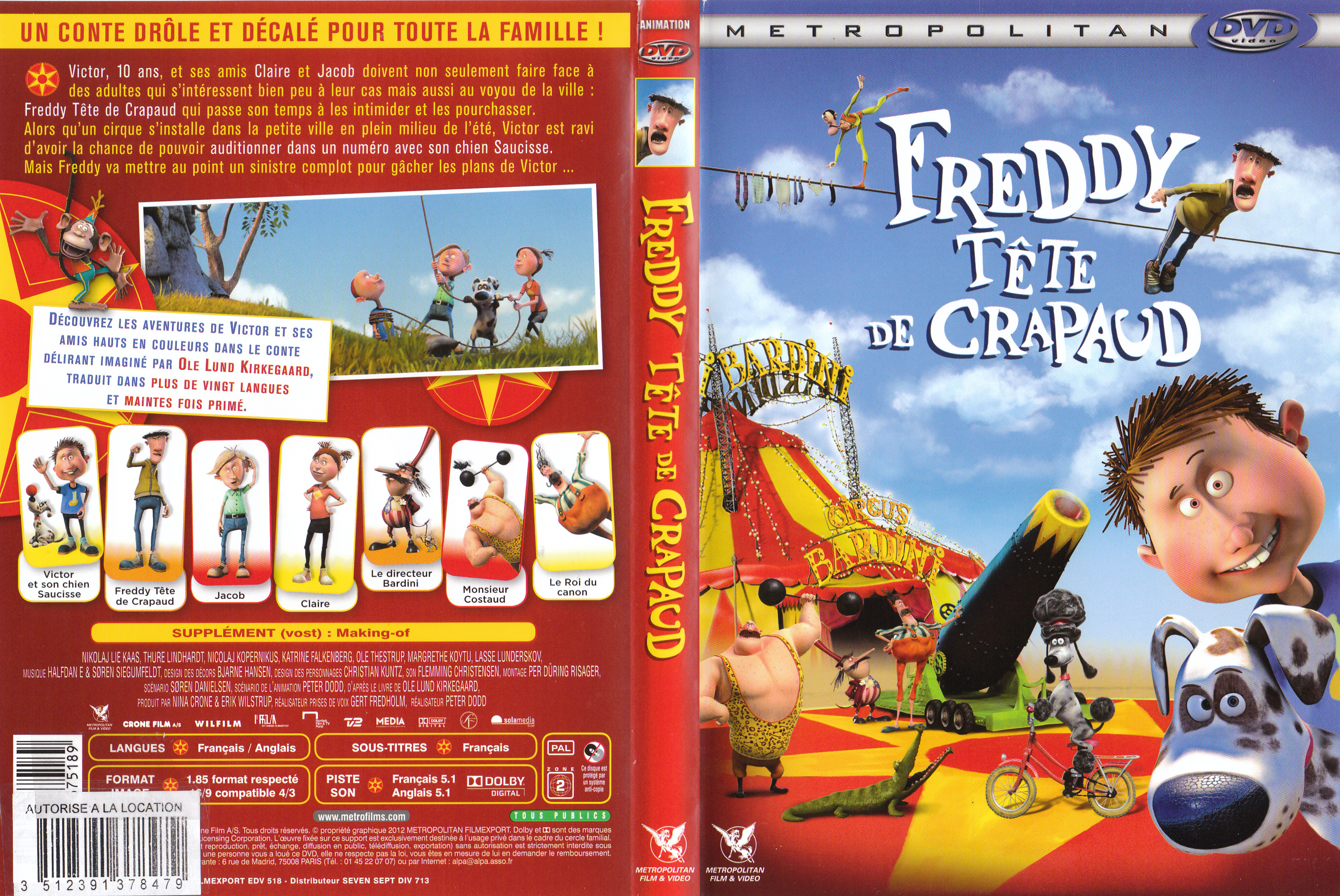 Jaquette DVD Freddy tte de crapaud