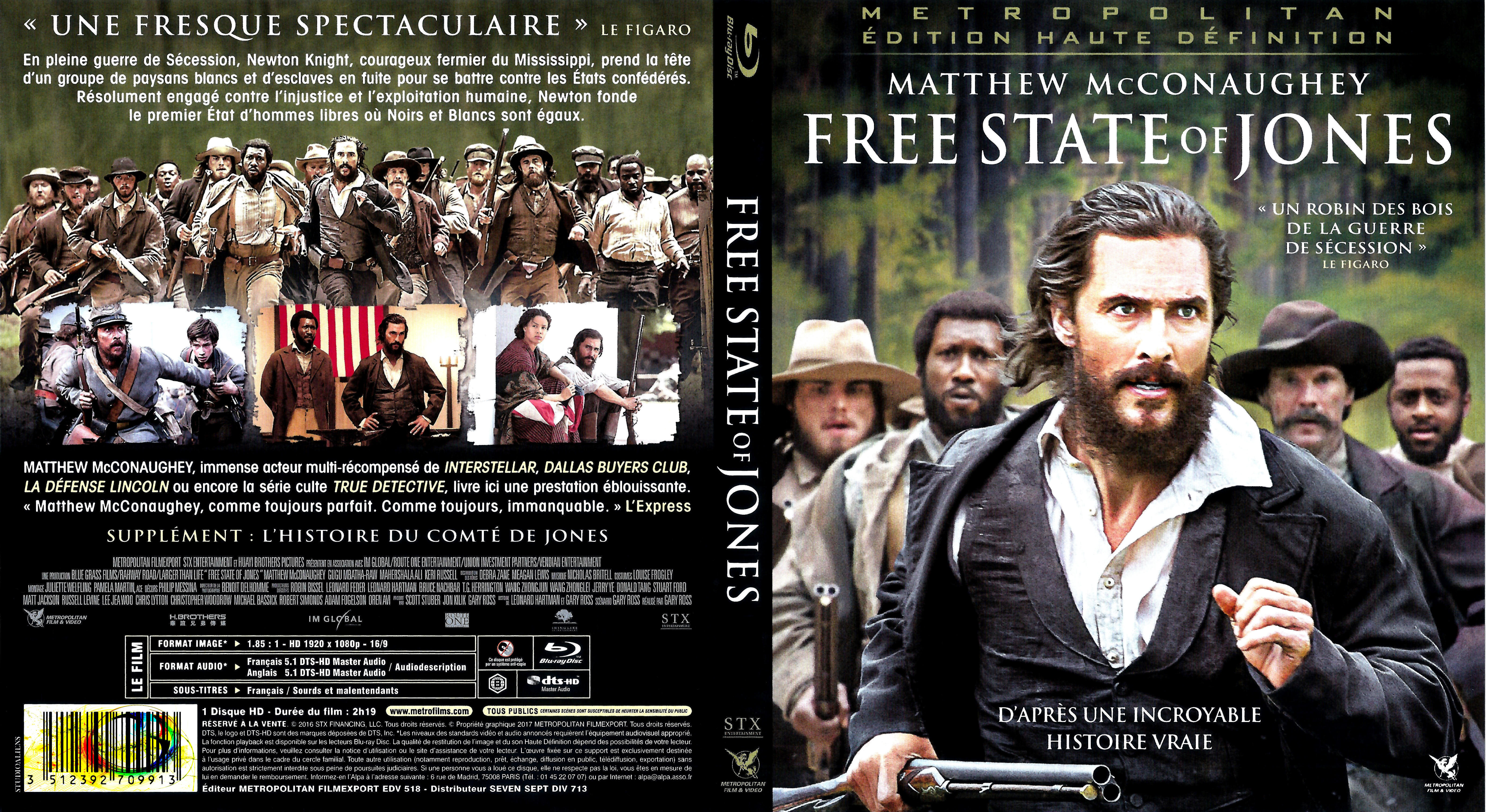 Jaquette DVD Free State of Jones (BLU-RAY)