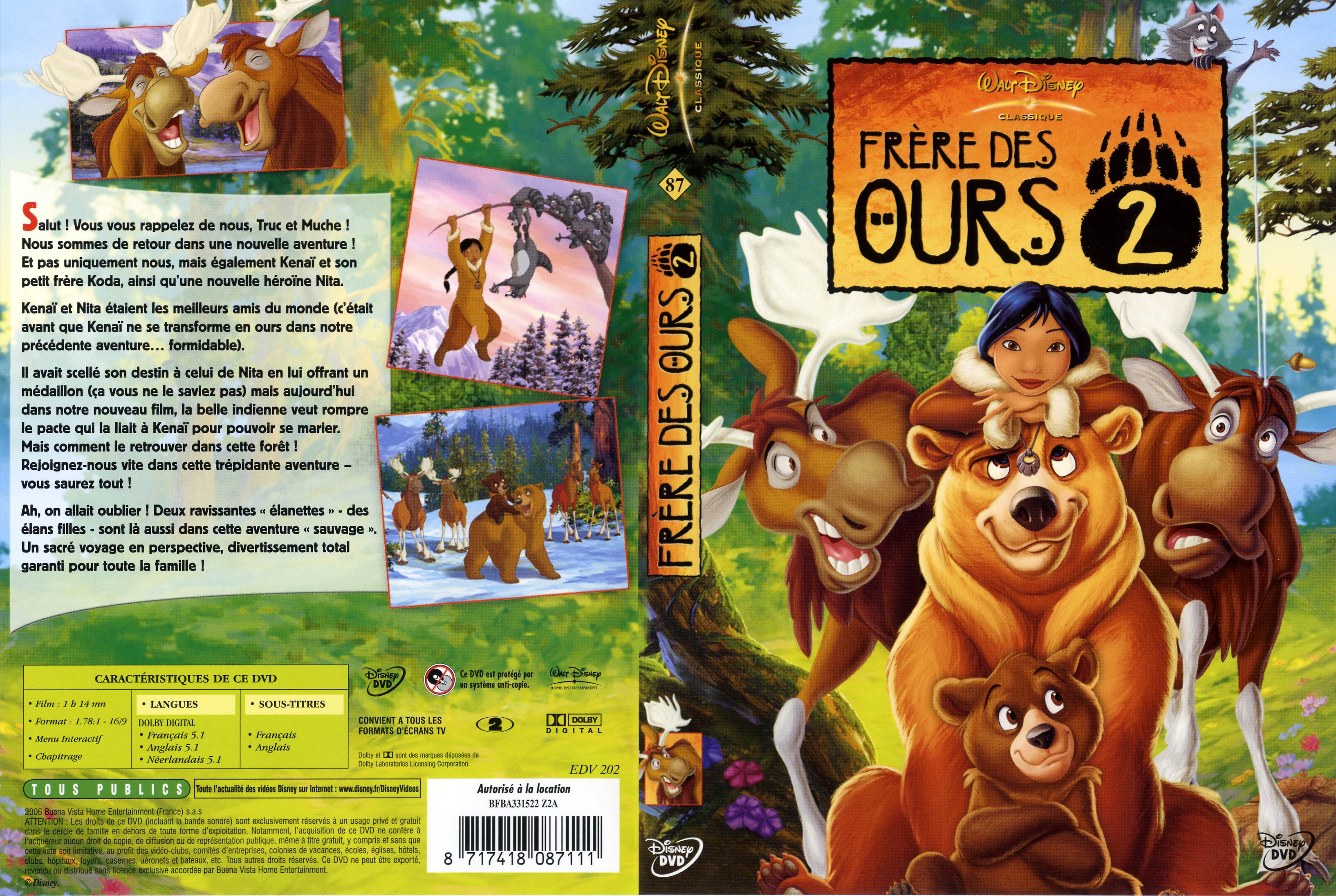 Jaquette DVD Frre des ours 2