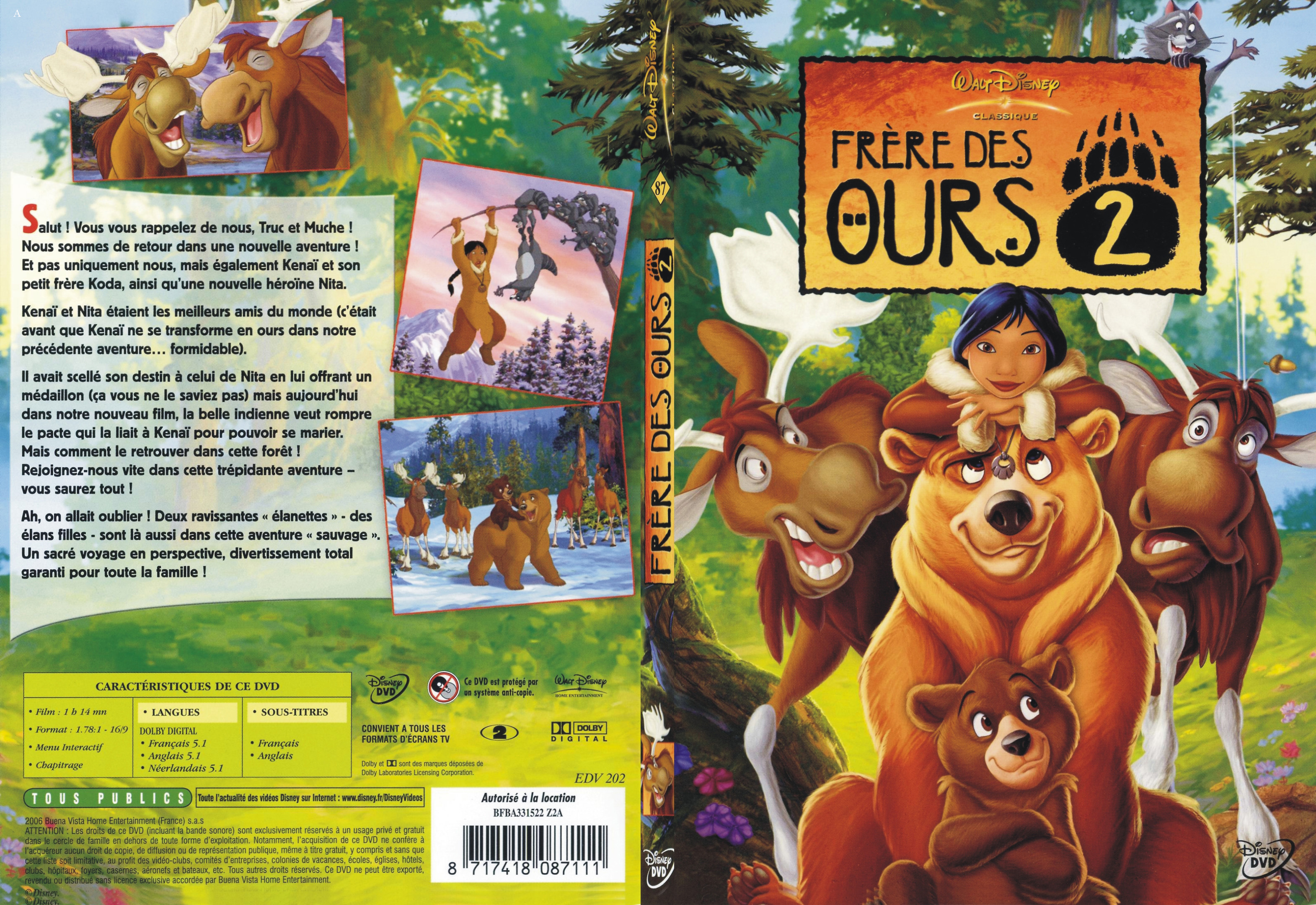 Jaquette DVD Frre des ours 2 - SLIM