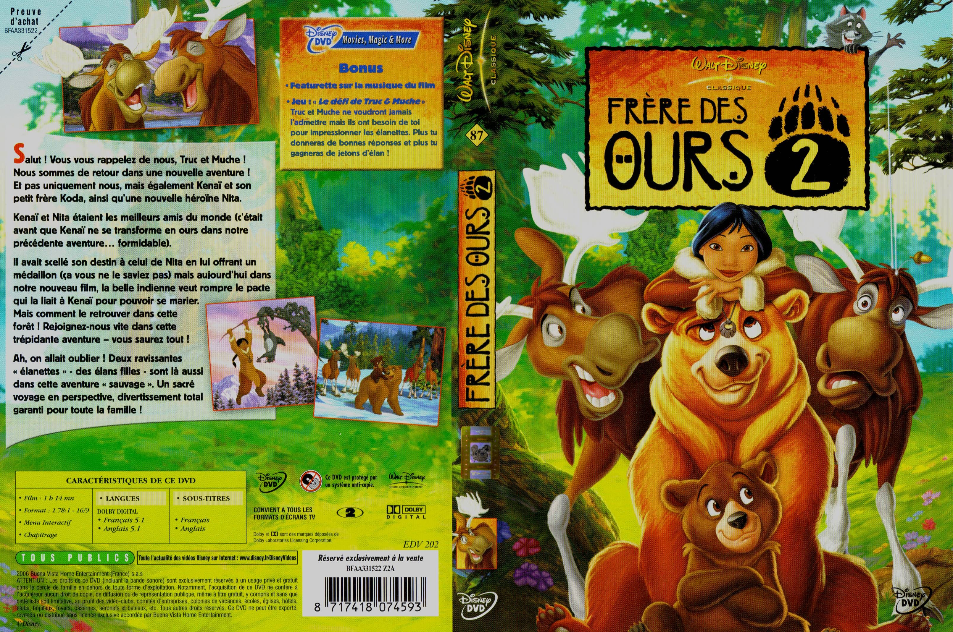 Jaquette DVD Frre des ours 2 v2