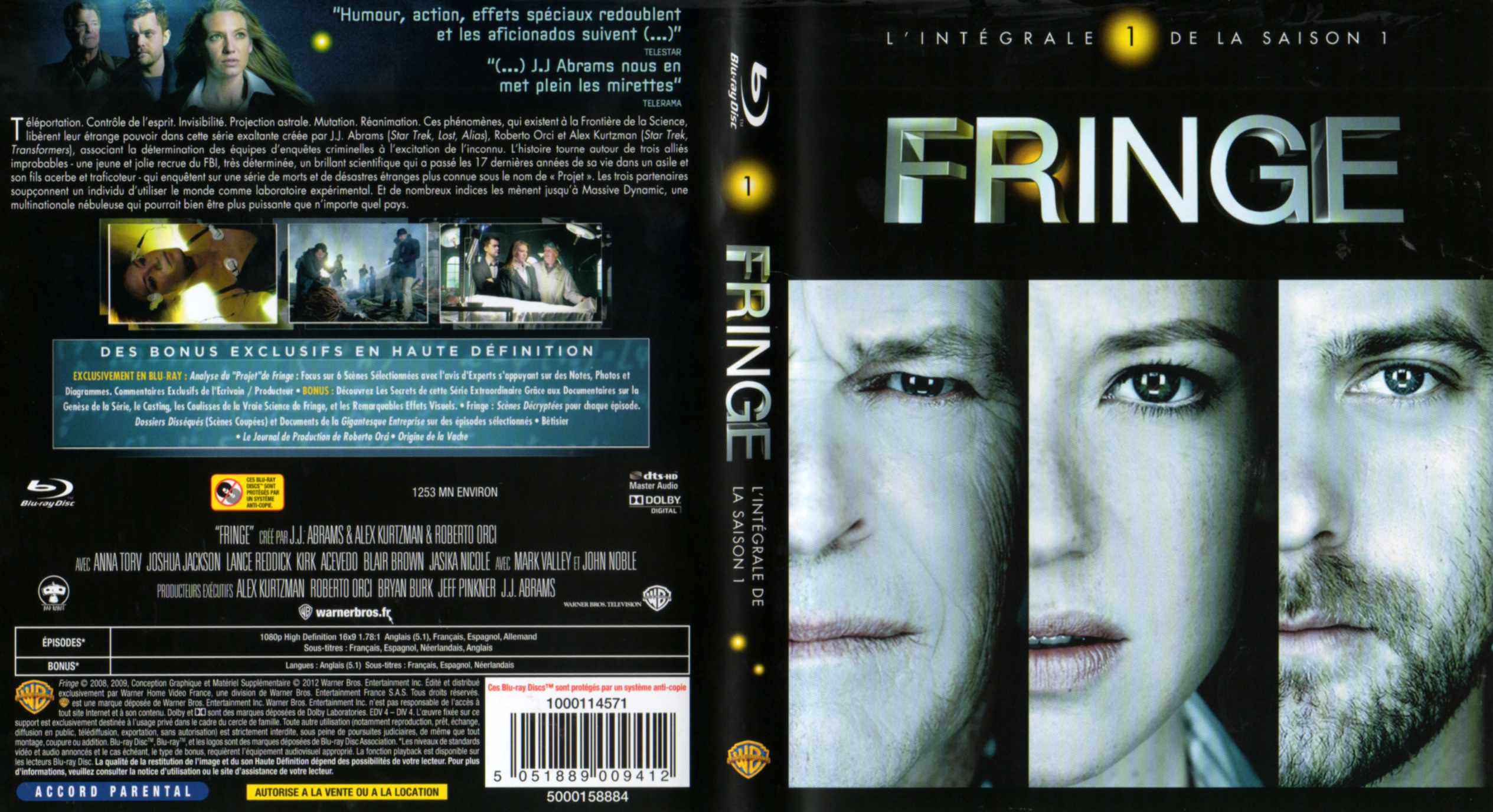 Jaquette DVD Fringe Saison 1 COFFRET (BLU-RAY)