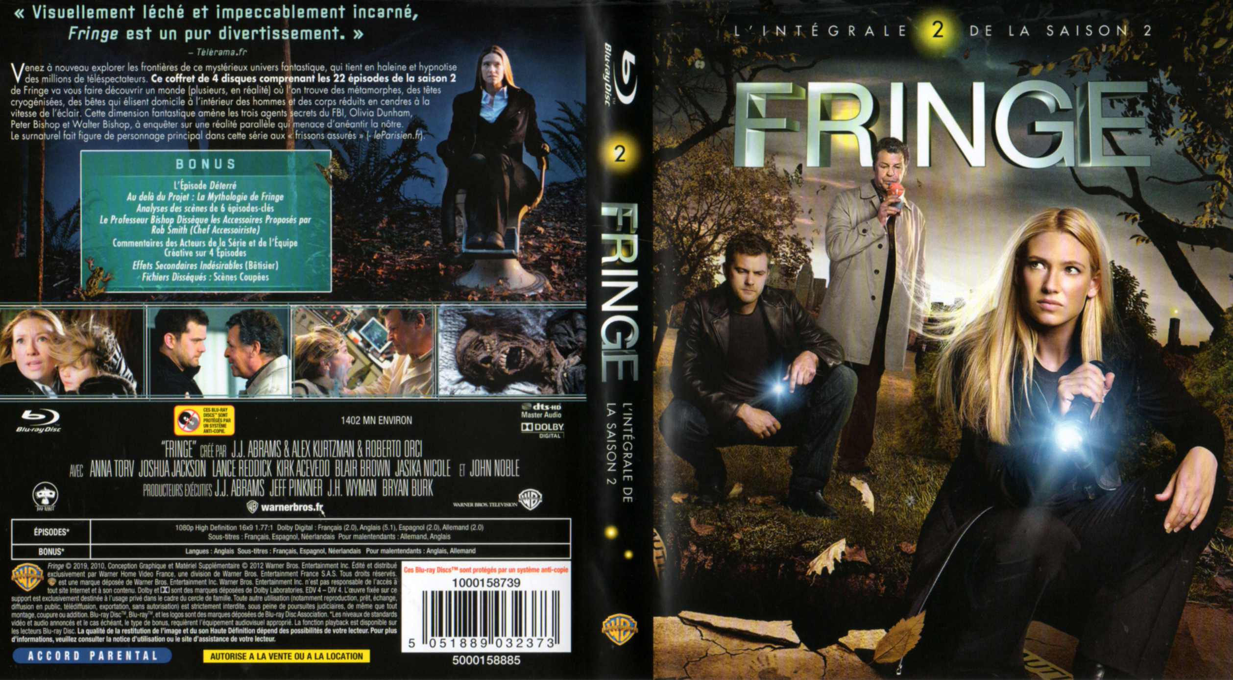 Jaquette DVD Fringe Saison 2 COFFRET (BLU-RAY)