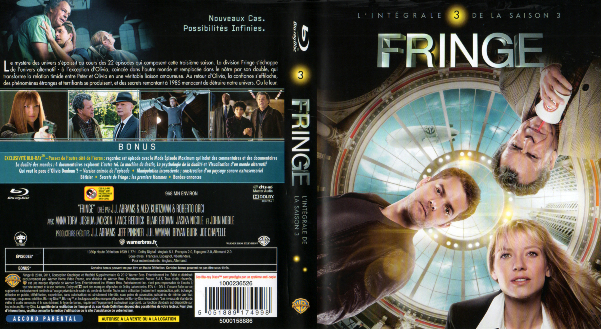 Jaquette DVD Fringe Saison 3 COFFRET (BLU-RAY)