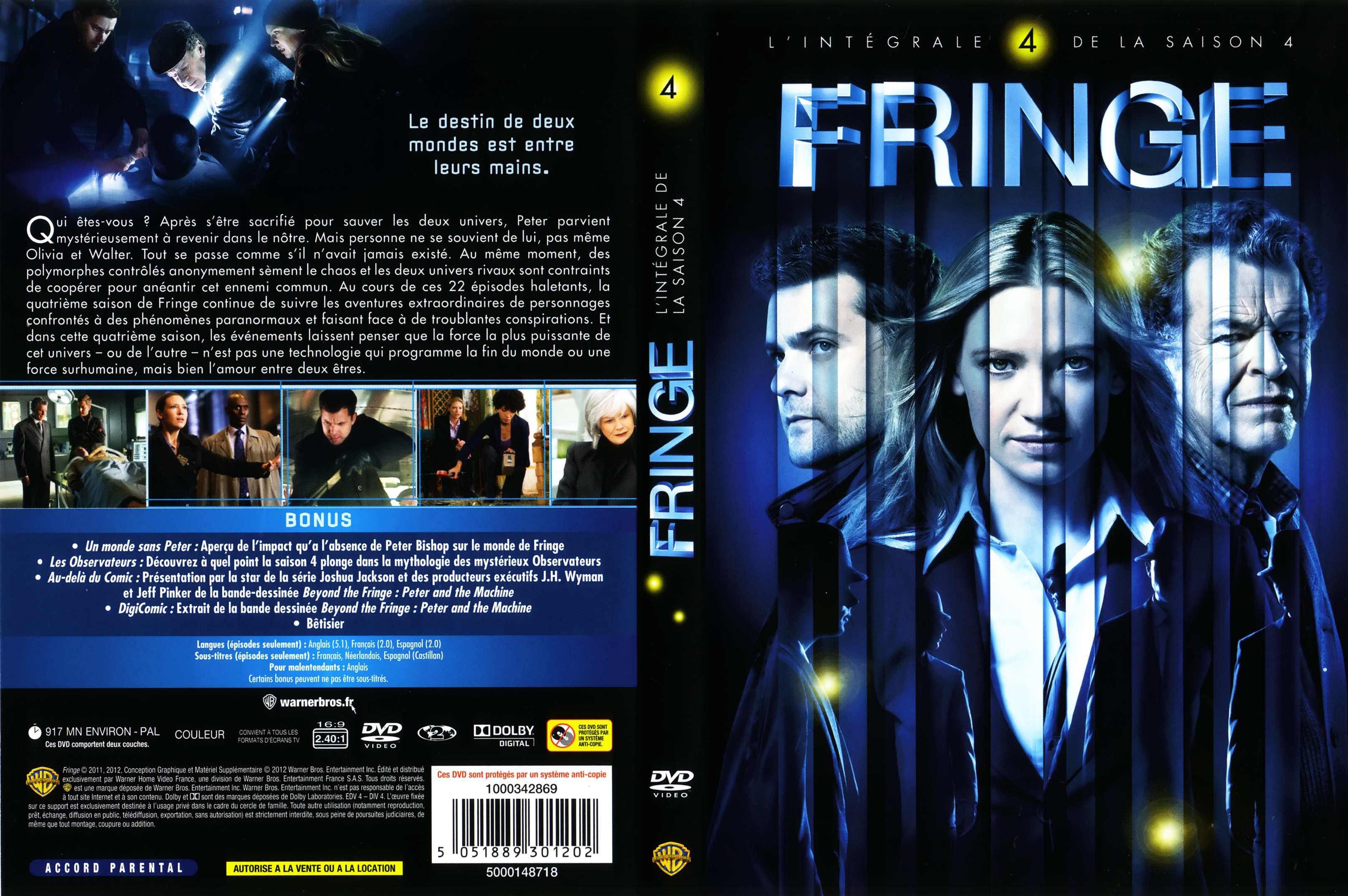 Jaquette DVD Fringe Saison 4 COFFRET