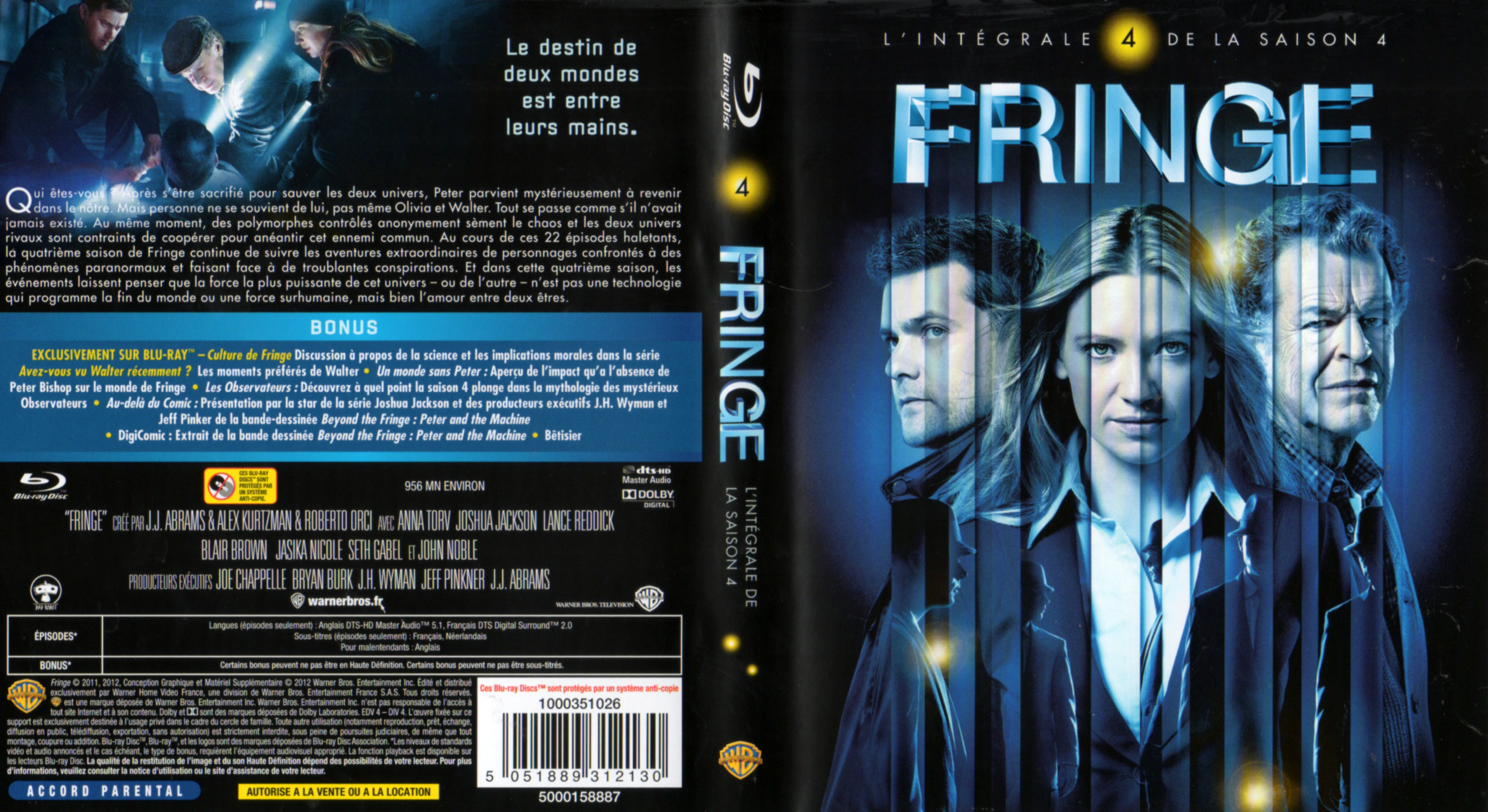 Jaquette DVD Fringe Saison 4 COFFRET (BLU-RAY)