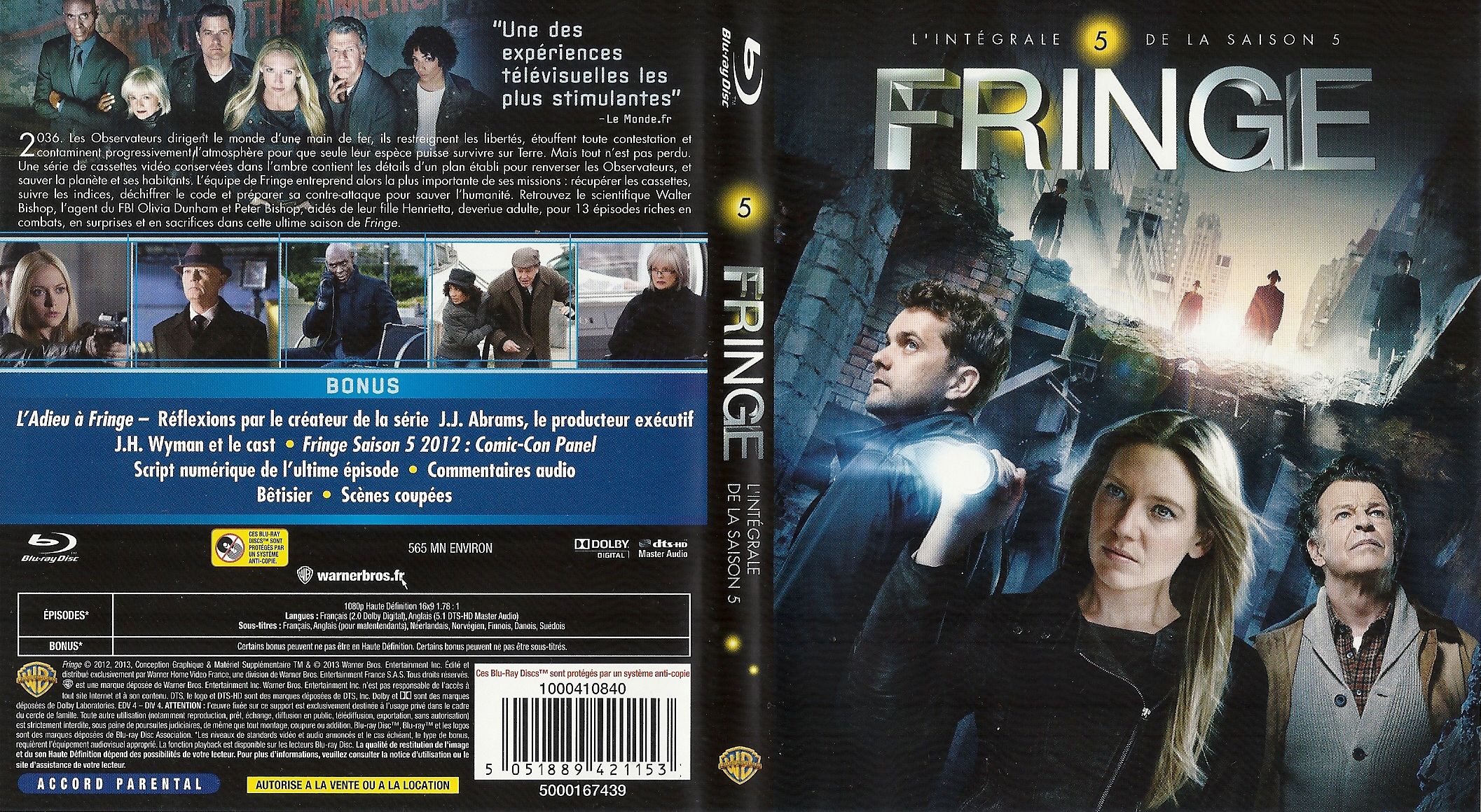 Jaquette DVD Fringe saison 5 (BLU-RAY)