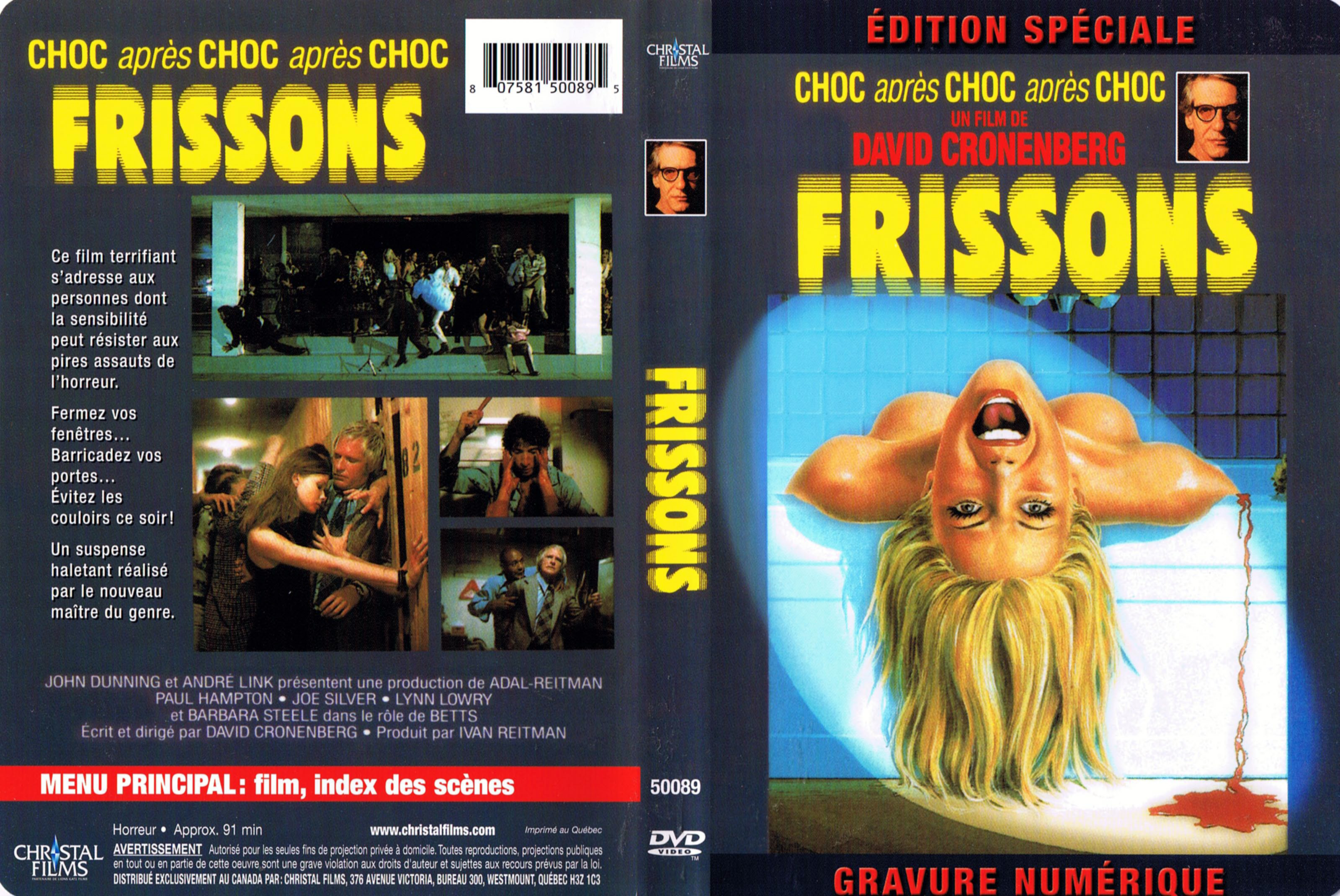 Jaquette DVD Frissons (Canadienne)