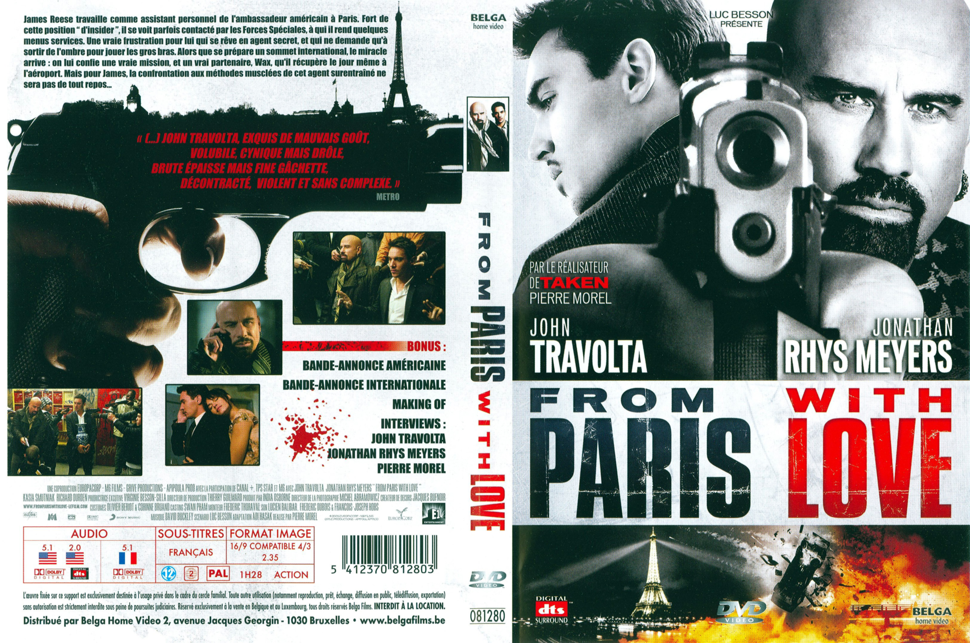 Jaquette DVD From Paris with love v2
