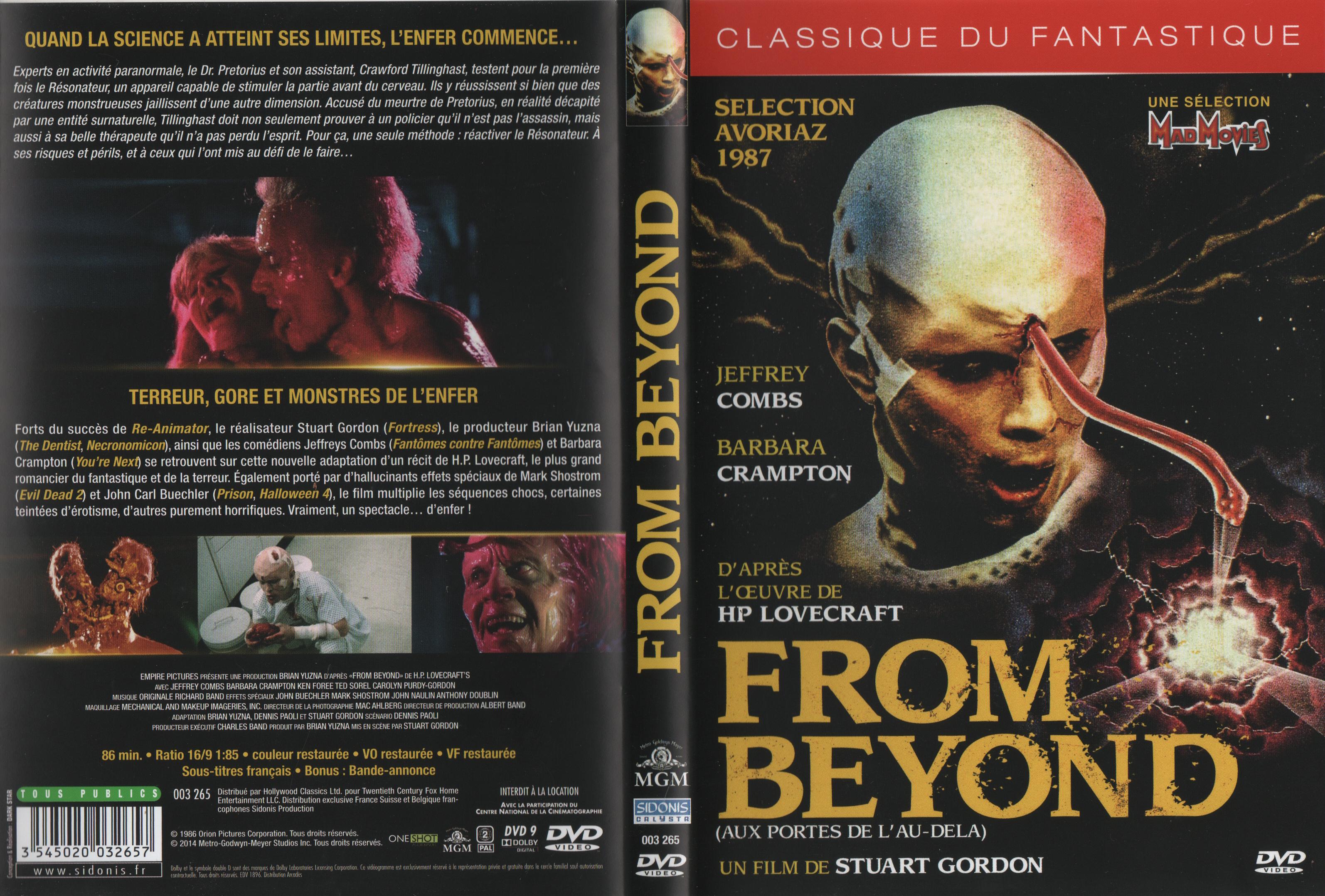 Jaquette DVD From beyond Aux portes de l