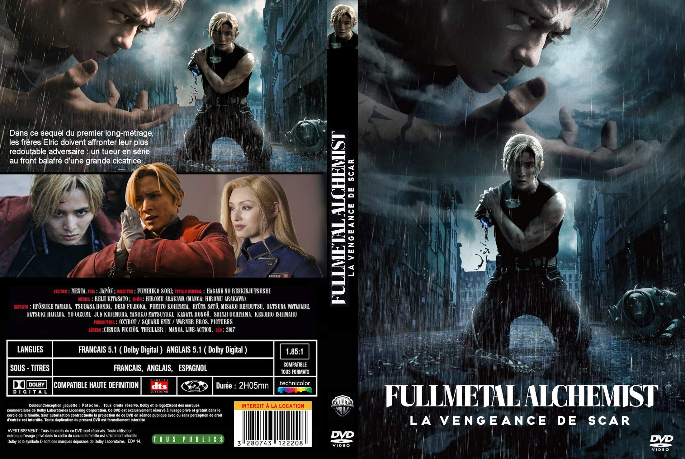 Jaquette DVD Fullmetal Alchemist  la vengeance de Scar custom