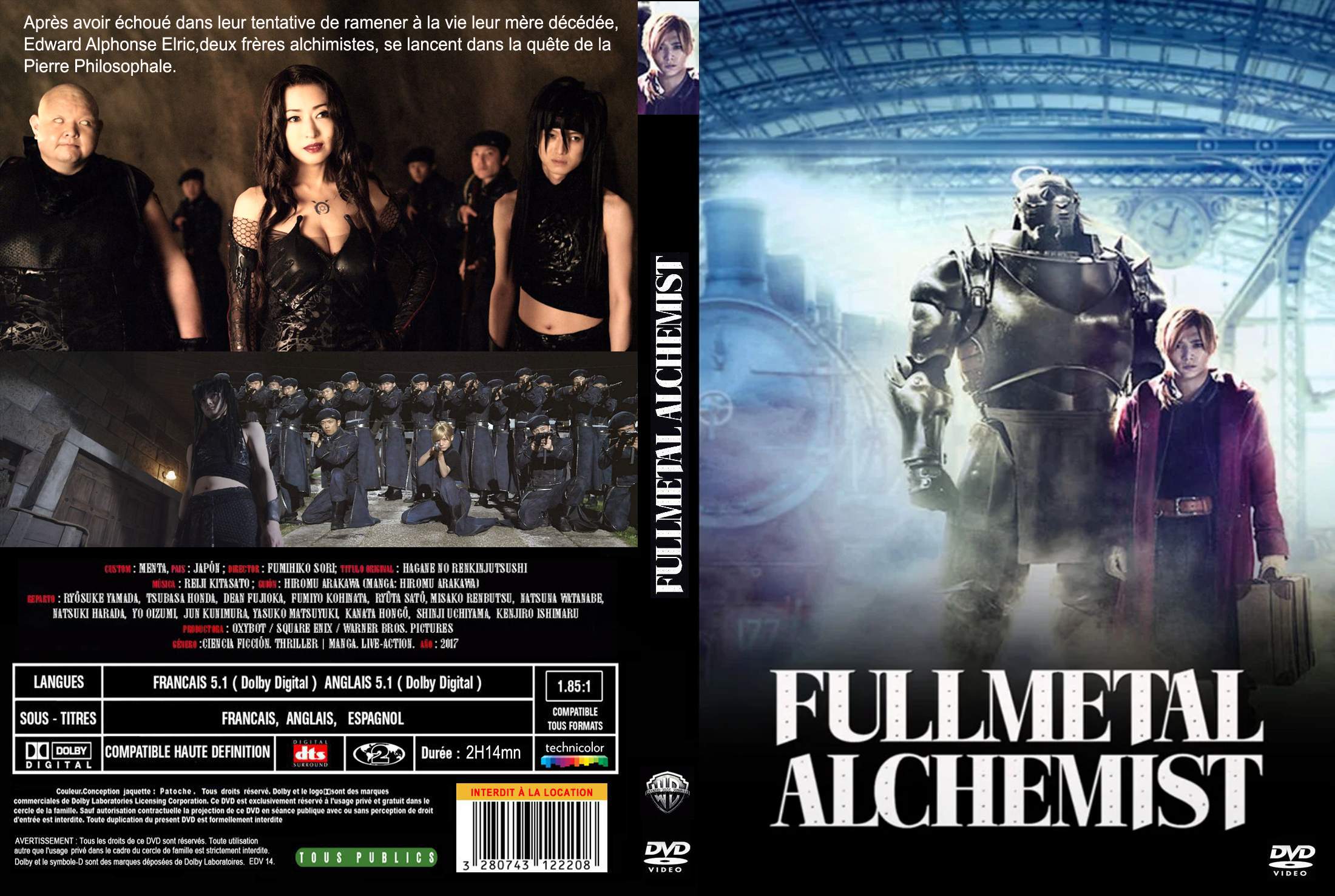 Jaquette DVD Fullmetal alchemist custom