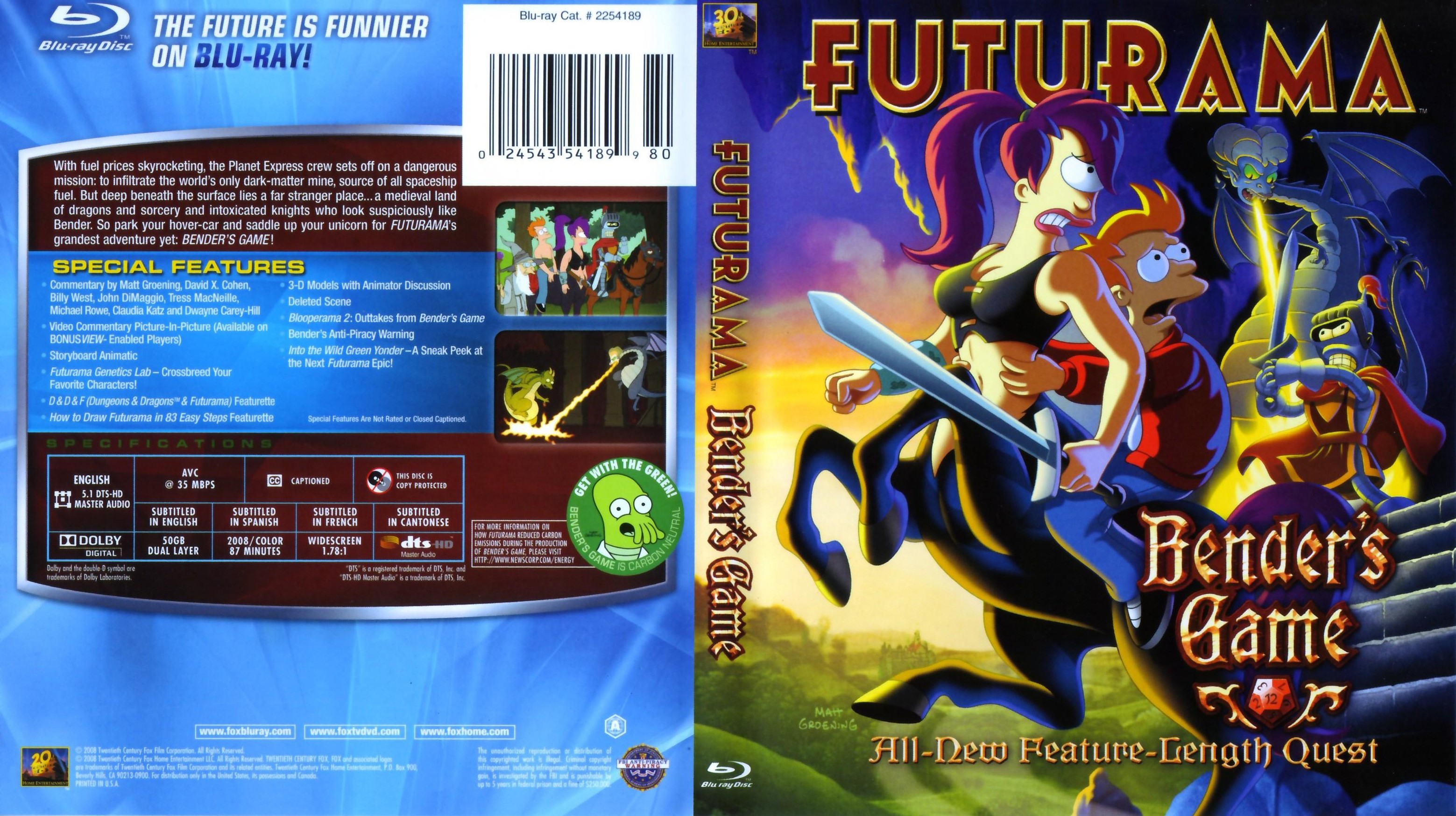 Jaquette DVD Futurama Bender