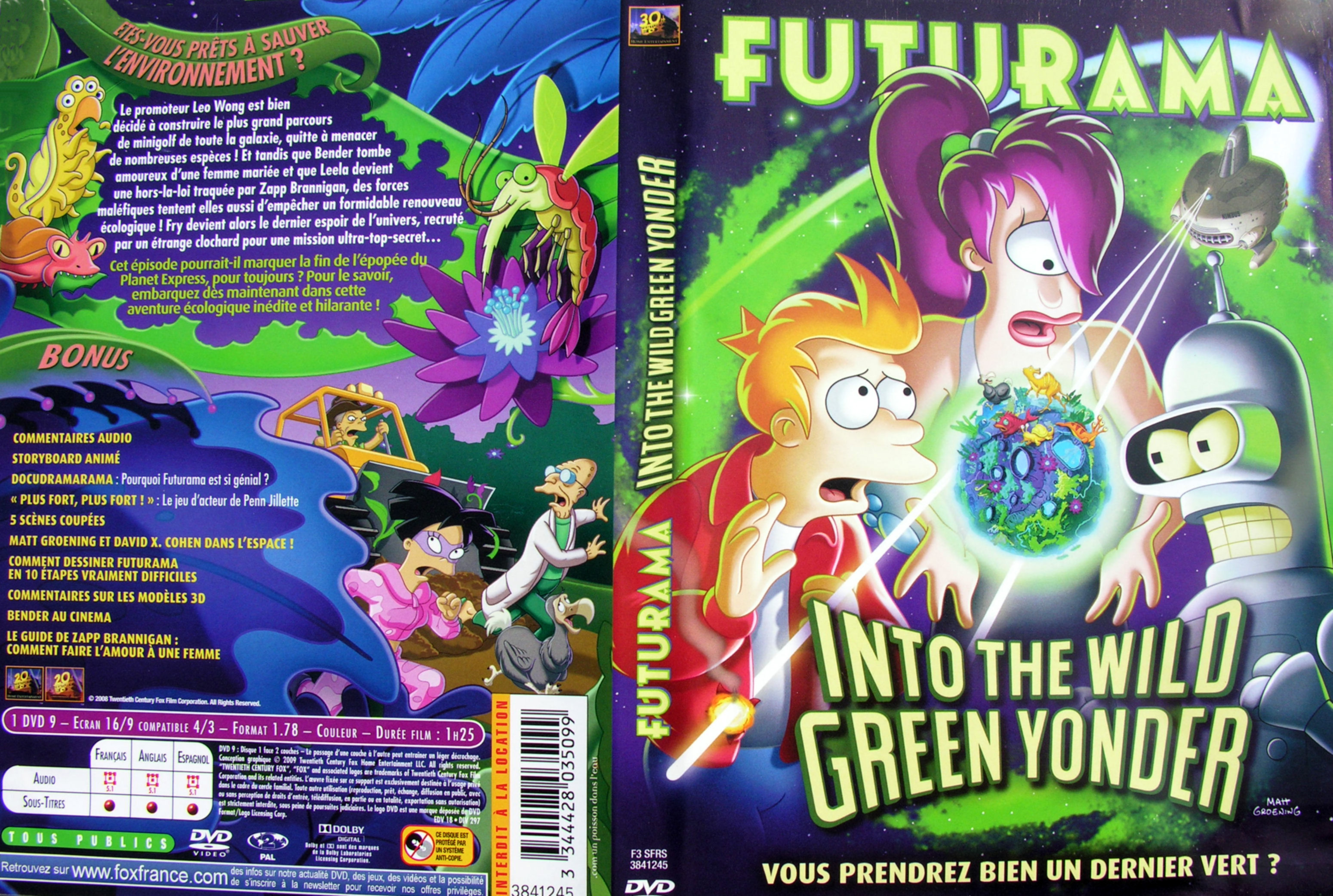 Jaquette DVD Futurama into the wild green yonder