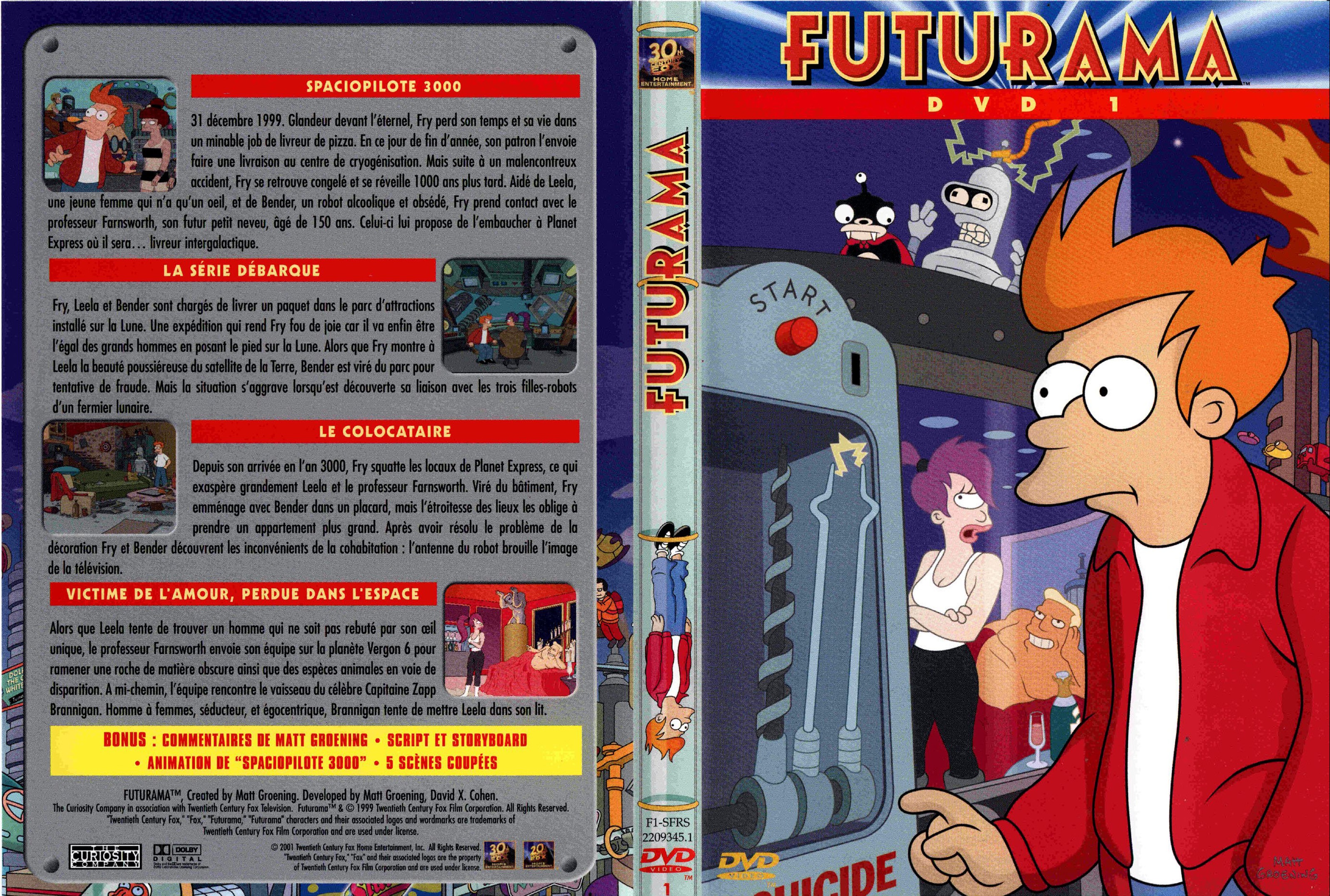 Jaquette DVD Futurama saison 1 DVD 1