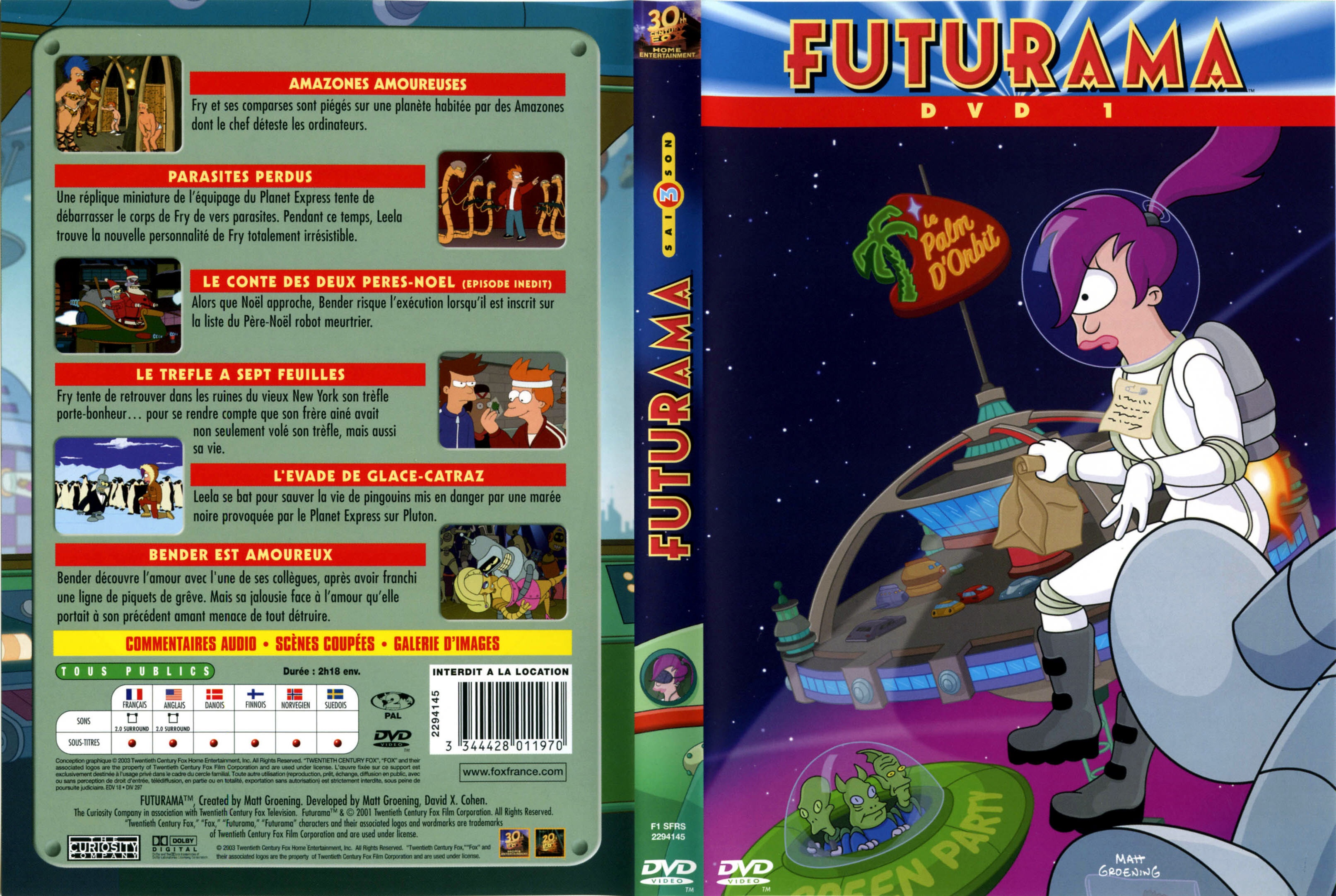 Jaquette DVD Futurama saison 3 DVD 1