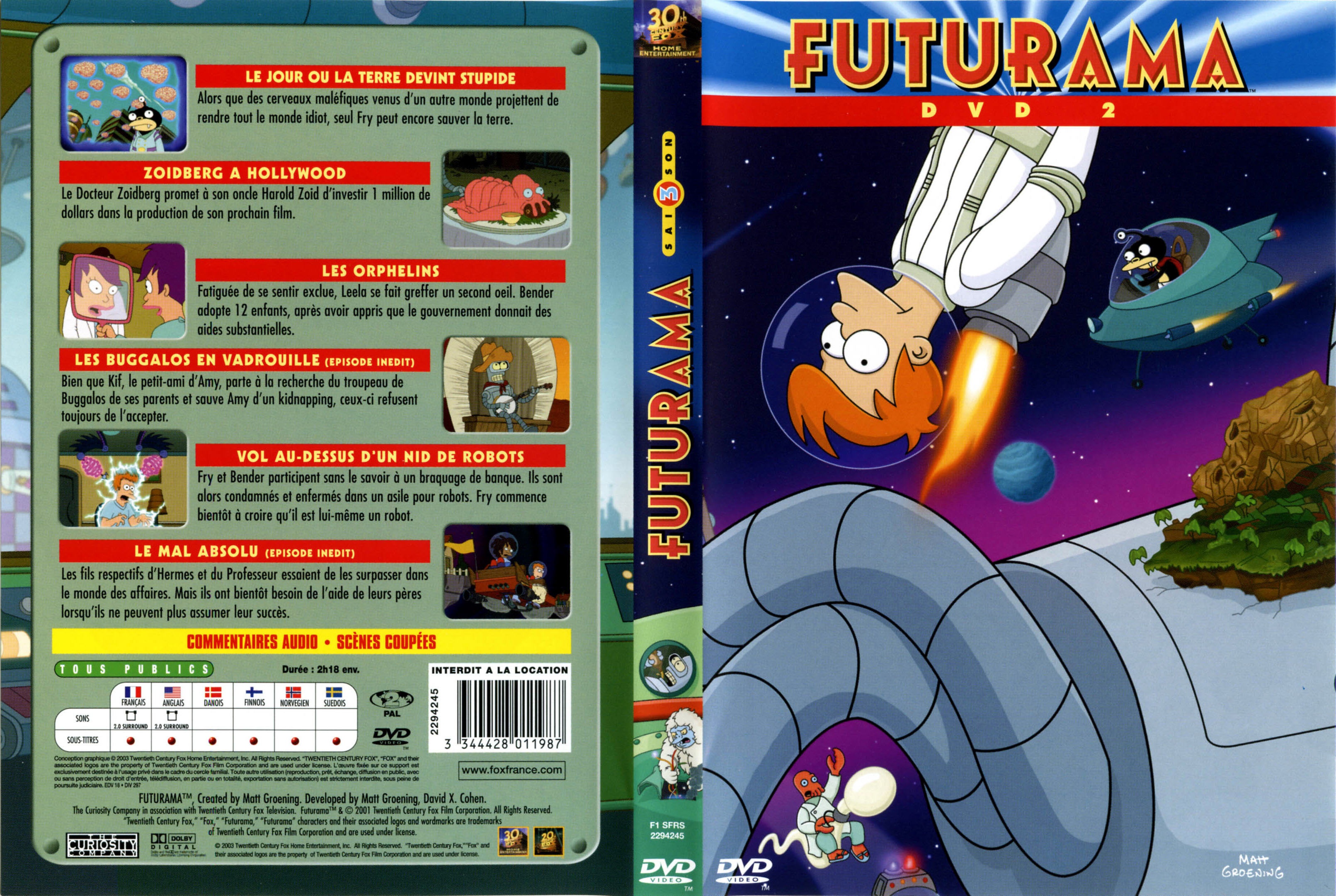 Jaquette DVD Futurama saison 3 DVD 2