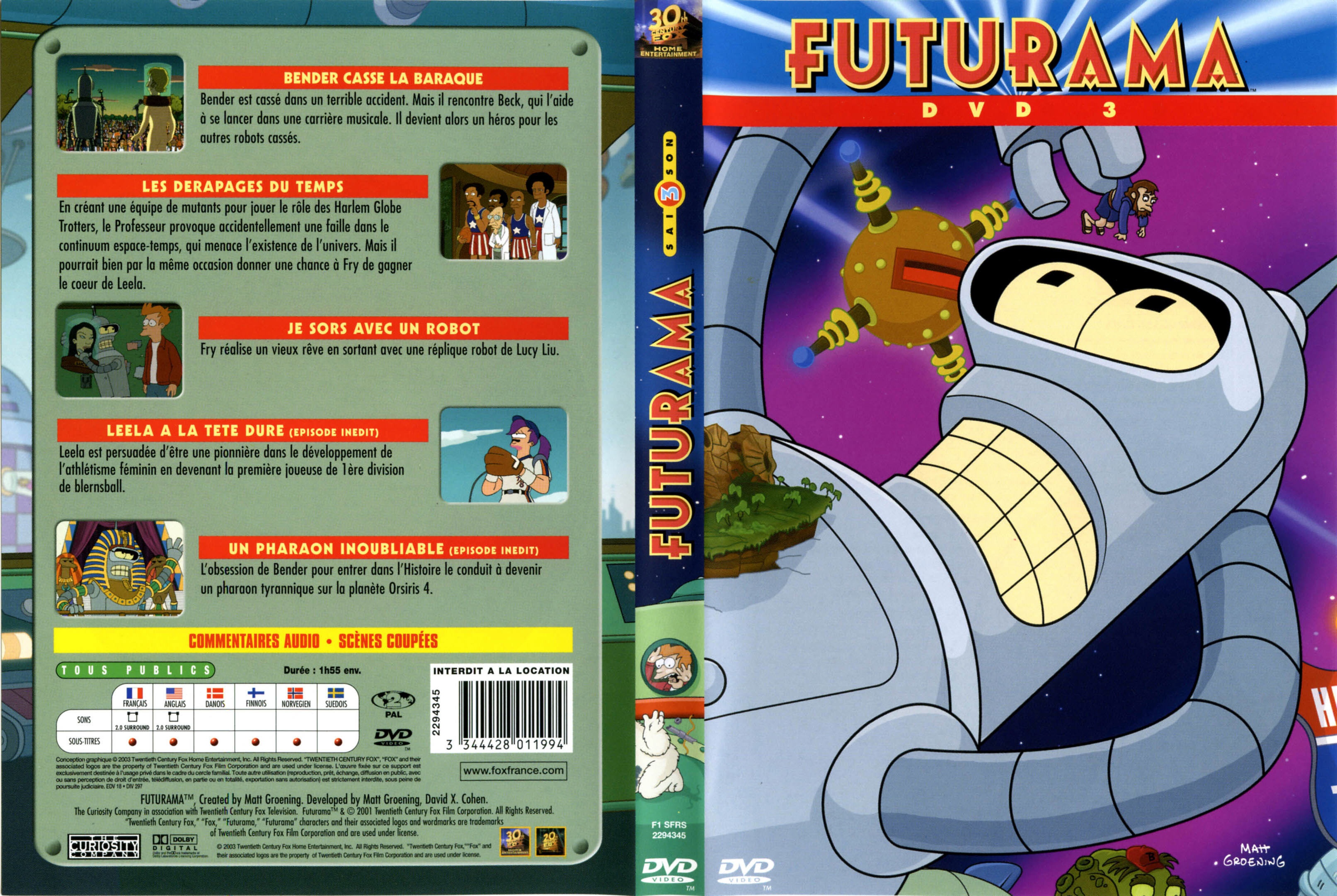 Jaquette DVD Futurama saison 3 DVD 3