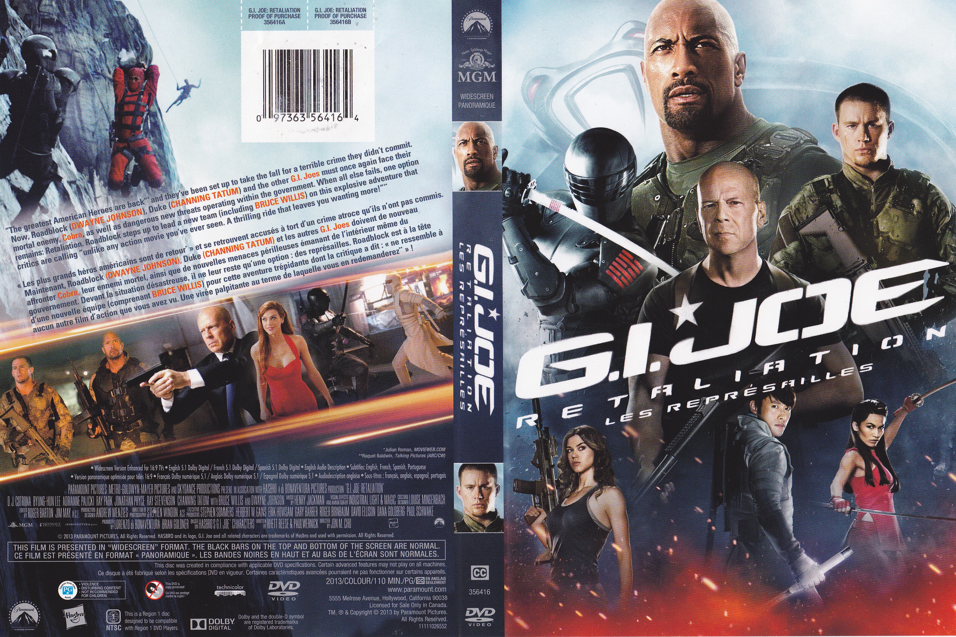 Jaquette DVD GI Joe - les represailles (Canadienne)