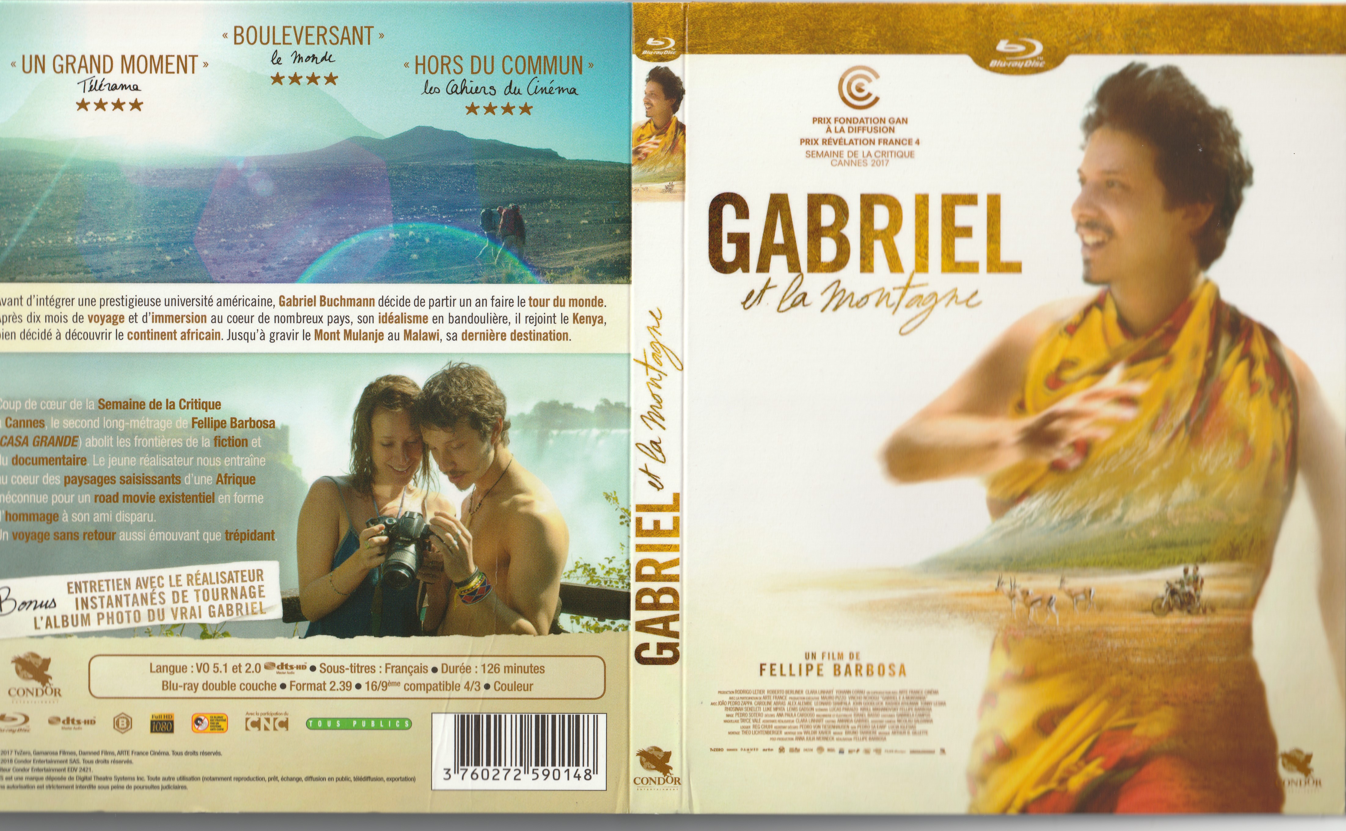 Jaquette DVD Gabriel et la montagne (BLU-RAY)