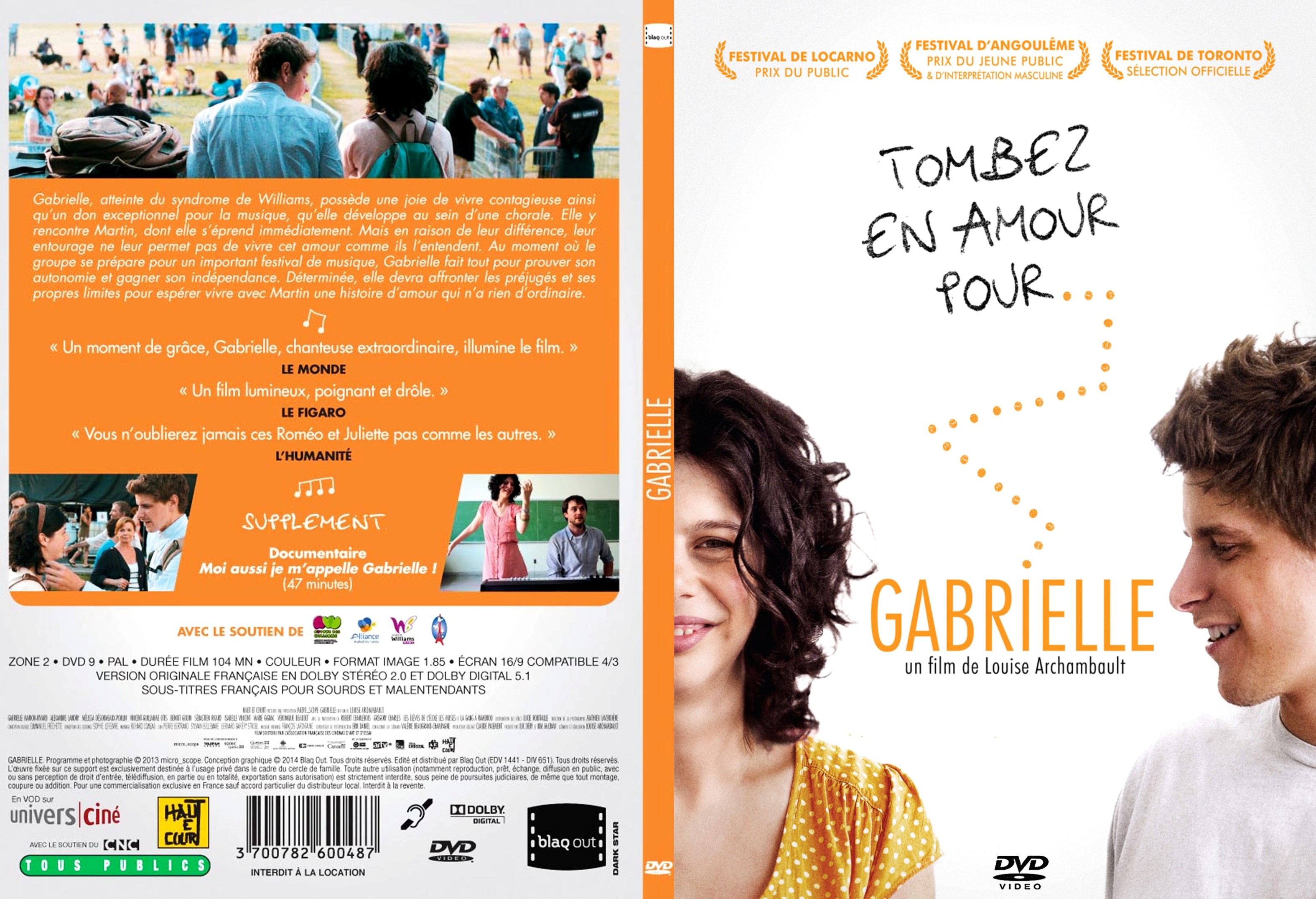 Jaquette DVD Gabrielle (2013)