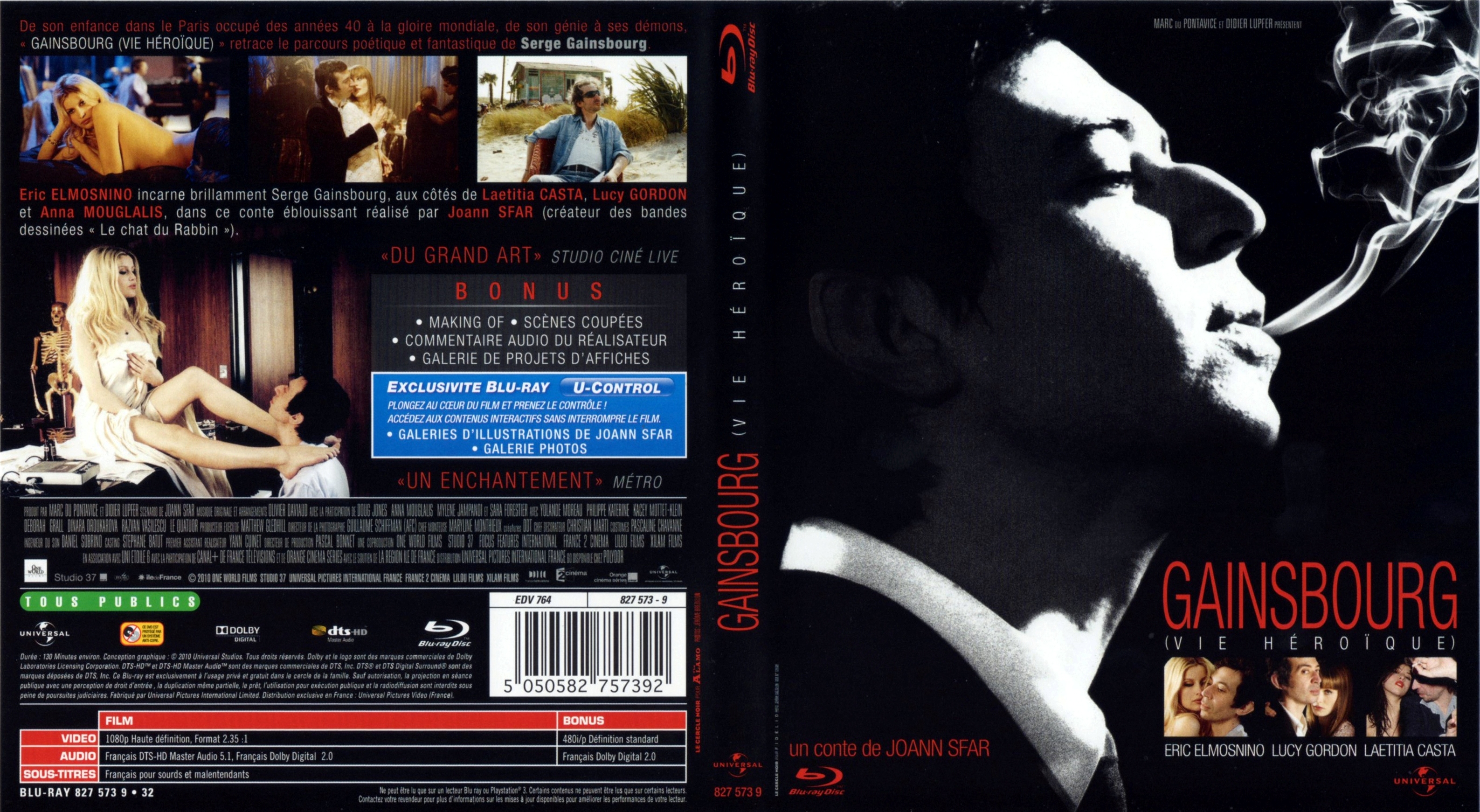 Jaquette DVD Gainsbourg une vie hroique (BLU-RAY)