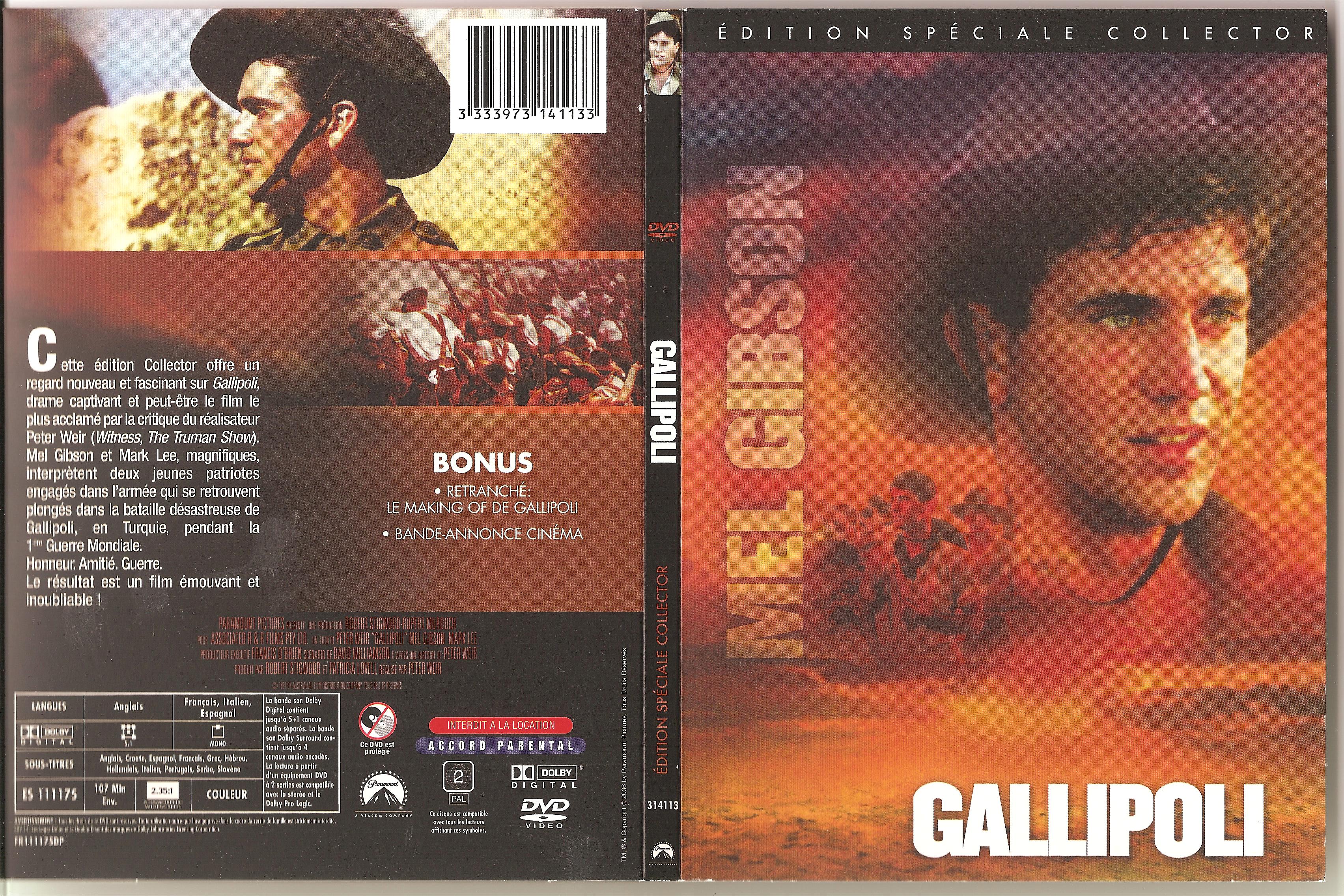Jaquette DVD Gallipoli