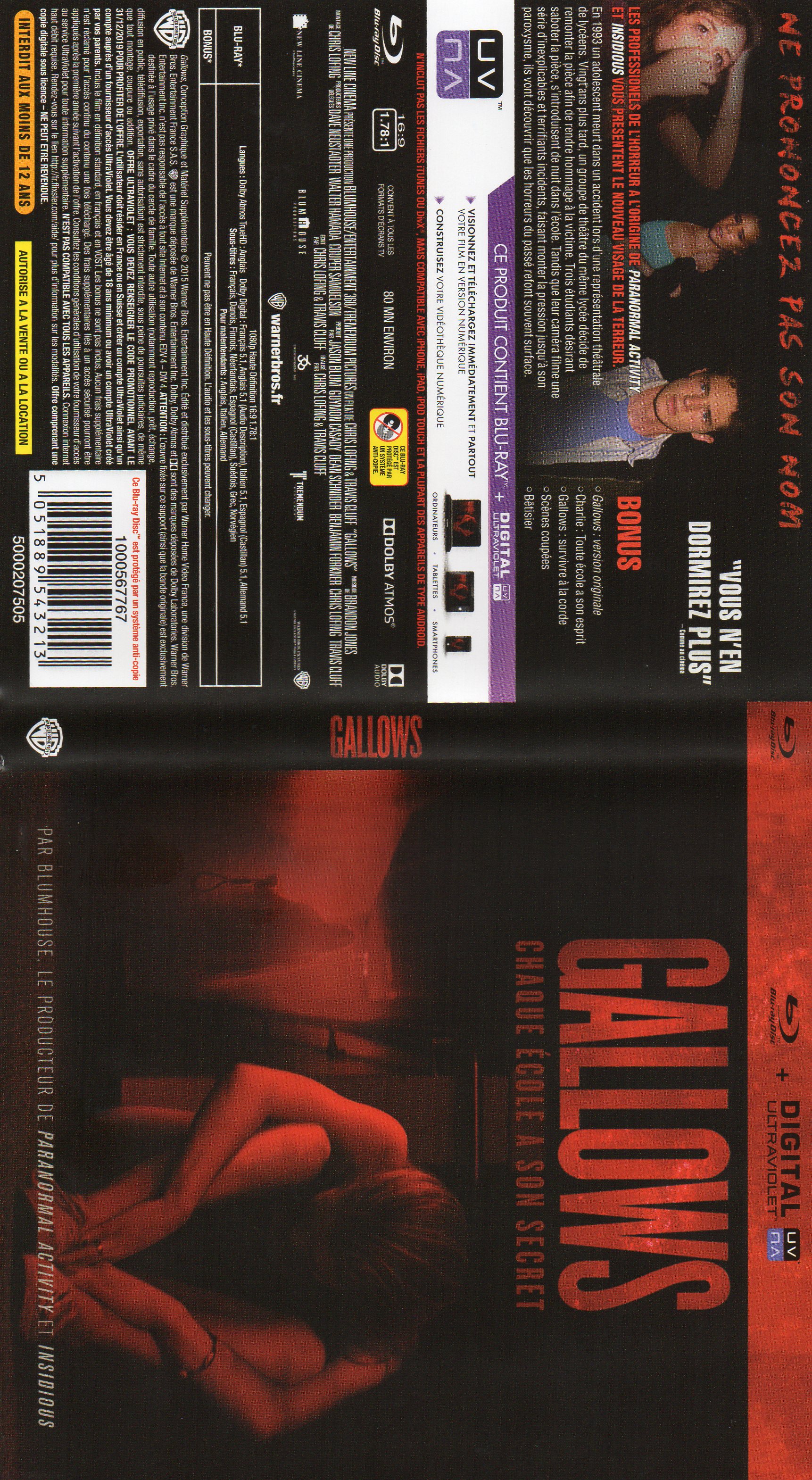 Jaquette DVD Gallows (BLU-RAY)