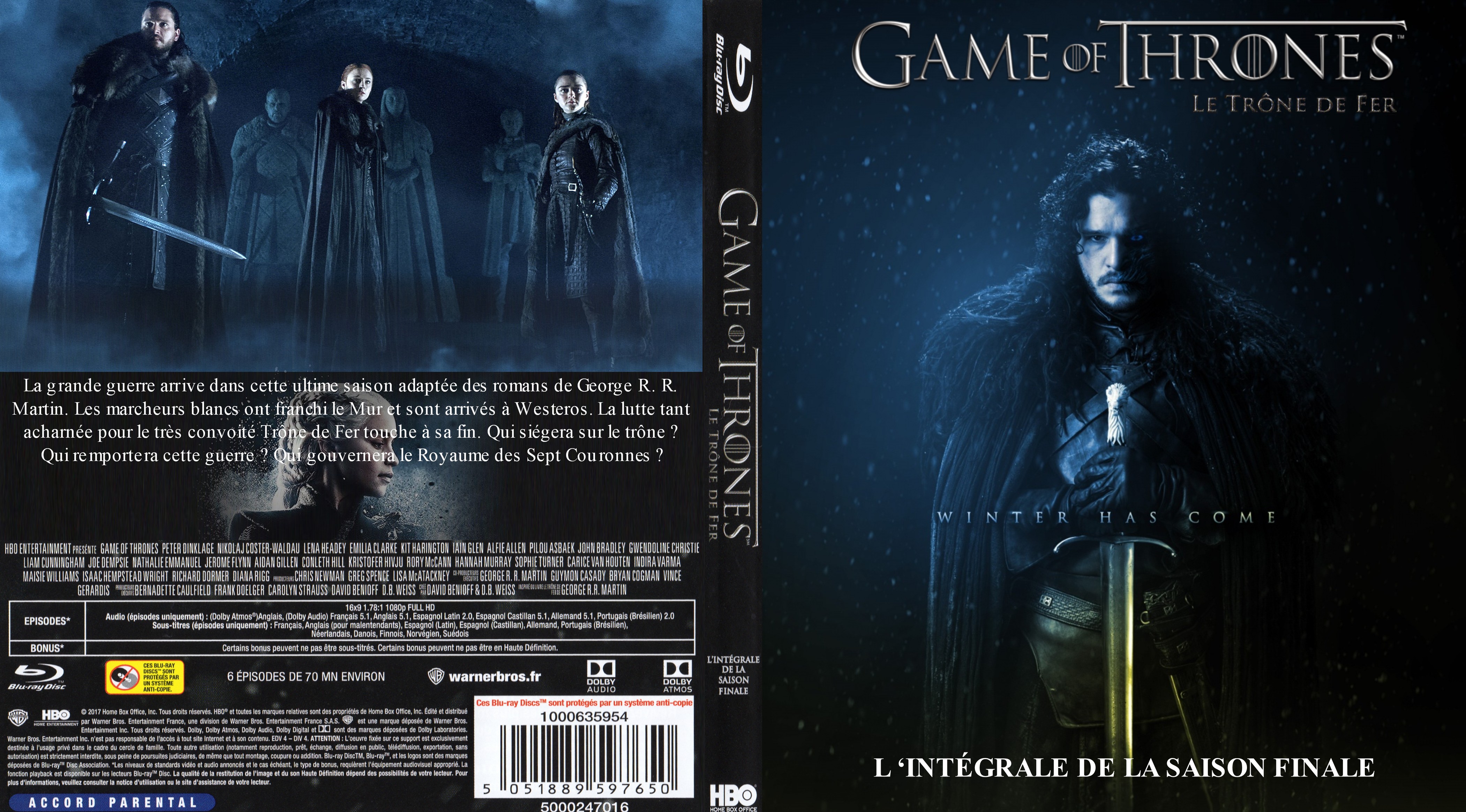Jaquette DVD Game of Thrones Saison 8 custom (BLU-RAY)