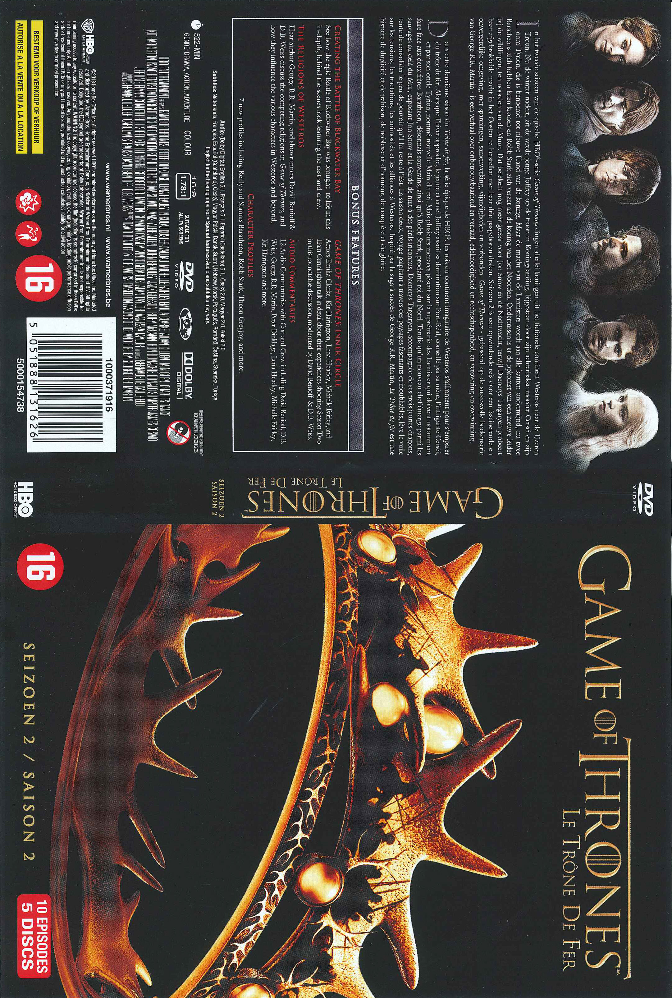 Jaquette DVD Game of thrones (le trone de fer) Saison 2