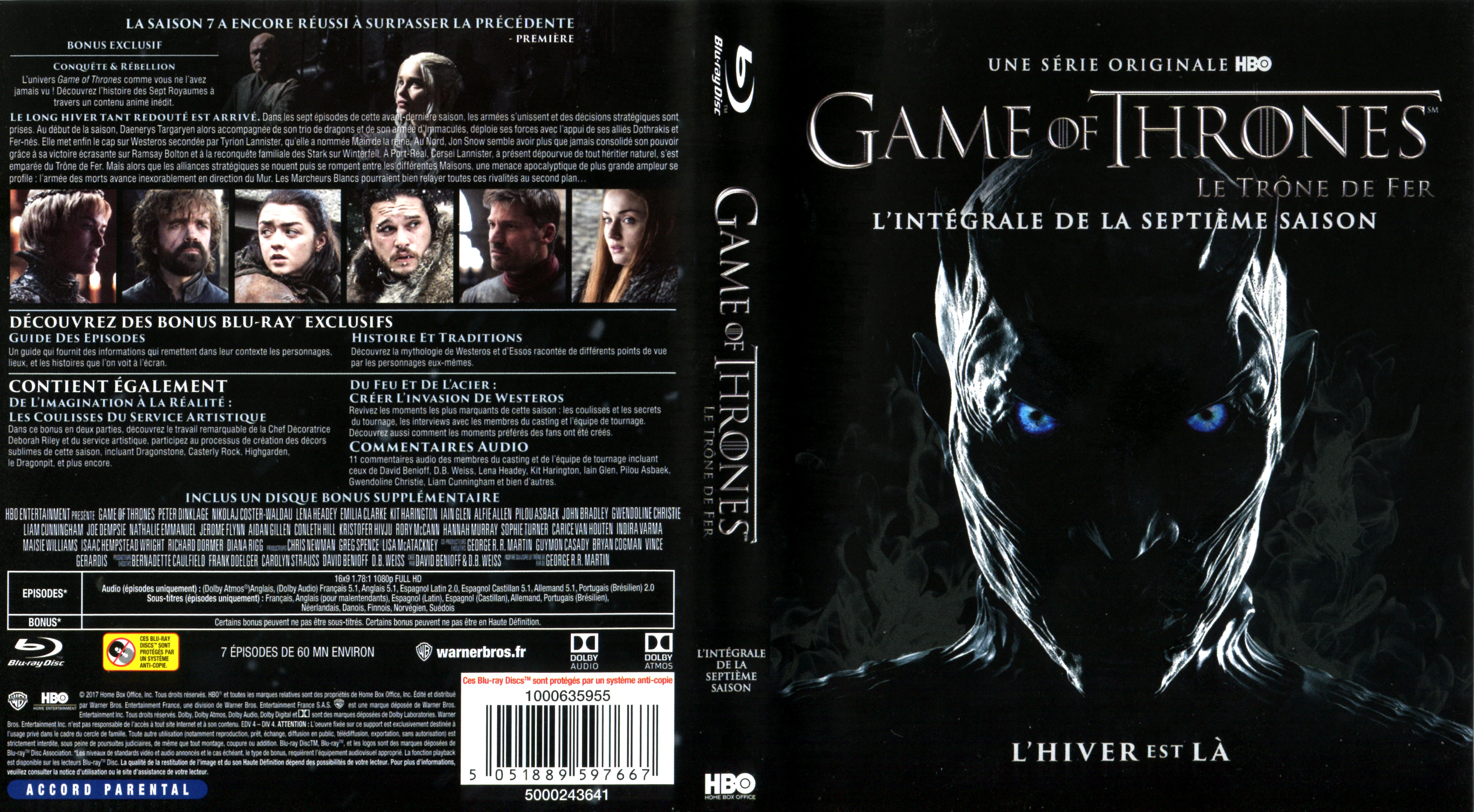 Jaquette DVD Game of thrones (le trone de fer) Saison 7 (BLU-RAY)