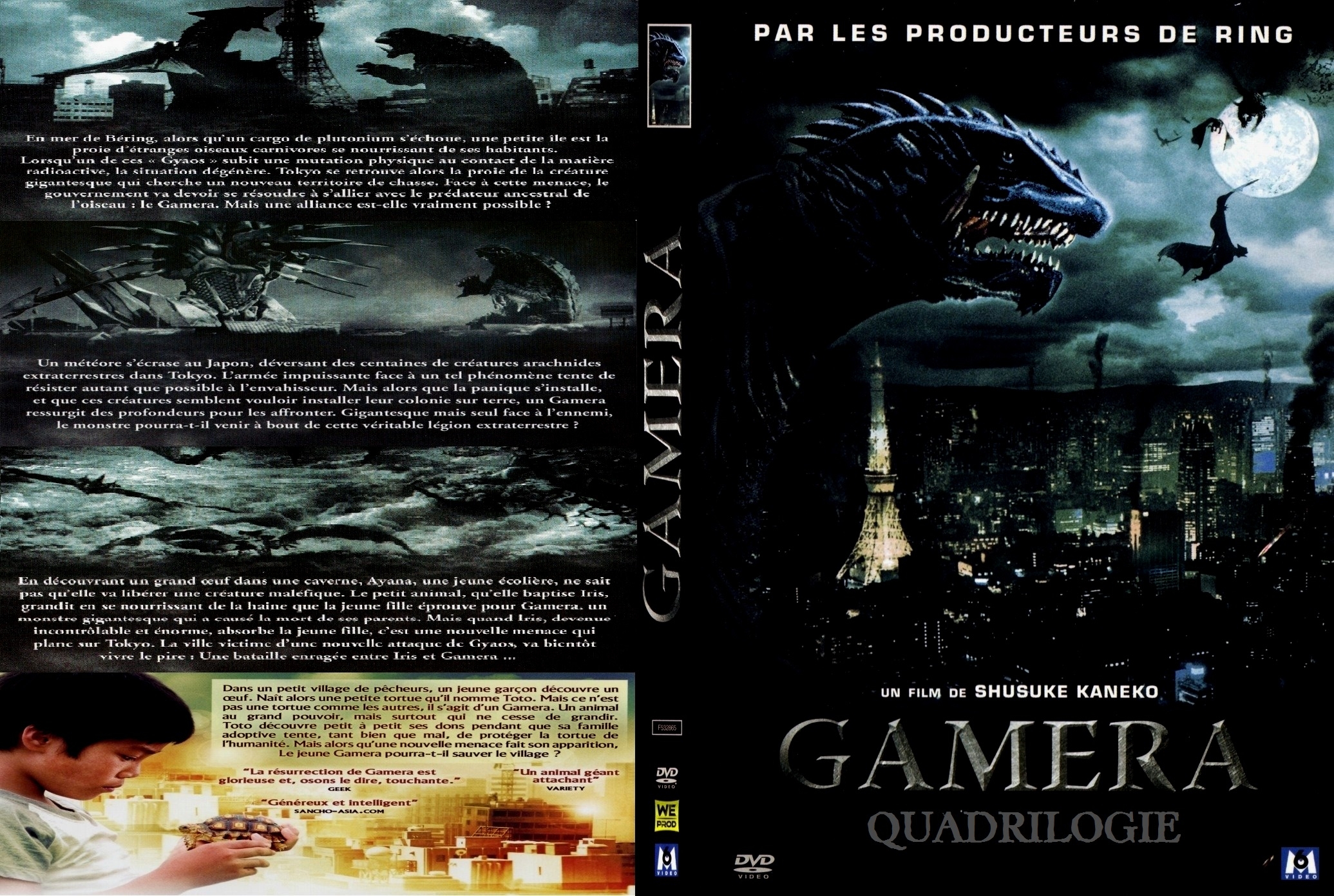 Jaquette DVD Gamera Quadrilogie custom