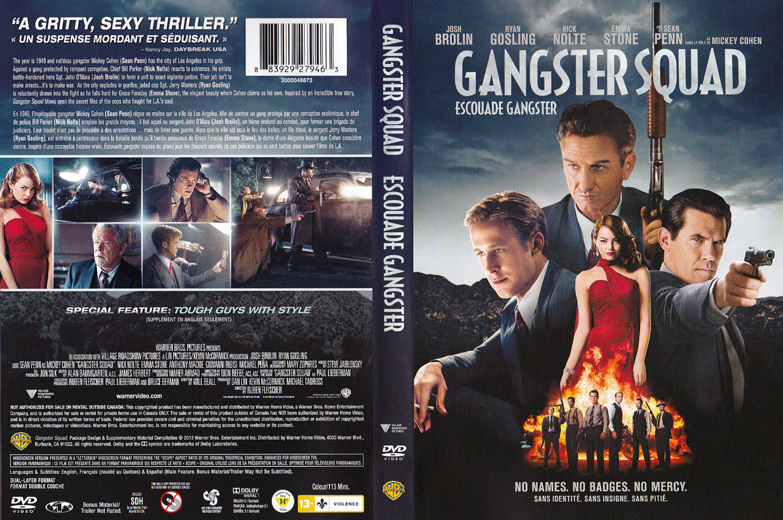 Jaquette DVD Gangster squad (Canadienne)